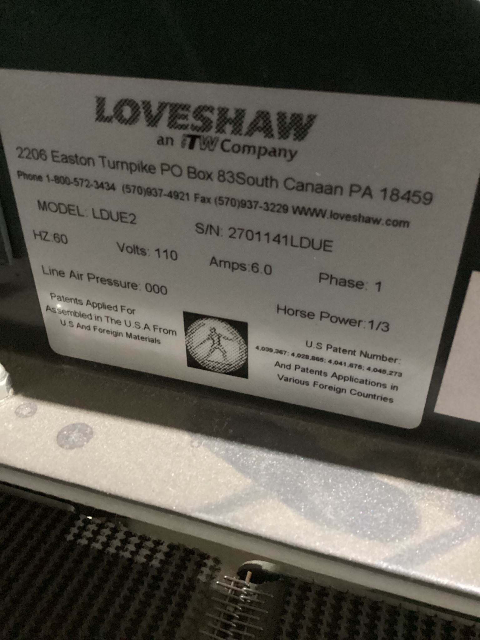 LOVESHAW LDUE2 Little David Uniform Case Sealer USED 5