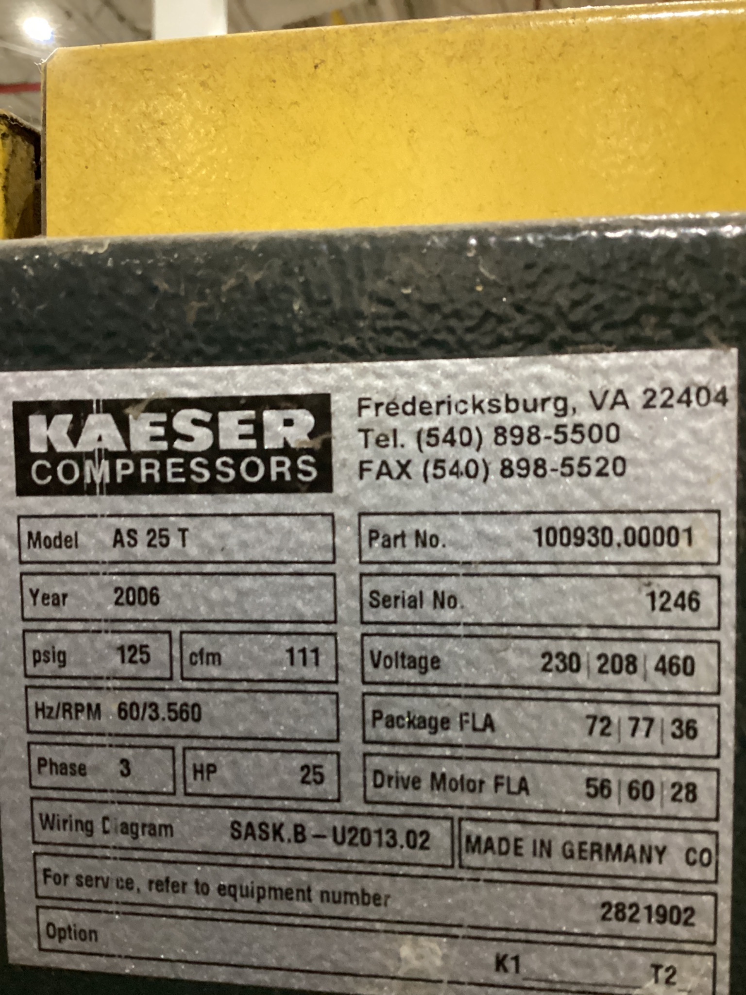 KAESER AS 25 T Rotary Screw Air Compressor 25 HP USED 4