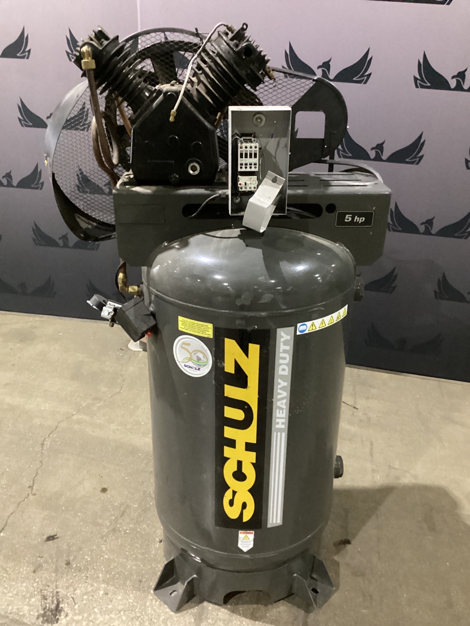 Schulz CSV 20 MAX 5 HP Vertical Air Compressor 80 Gallon USED 0