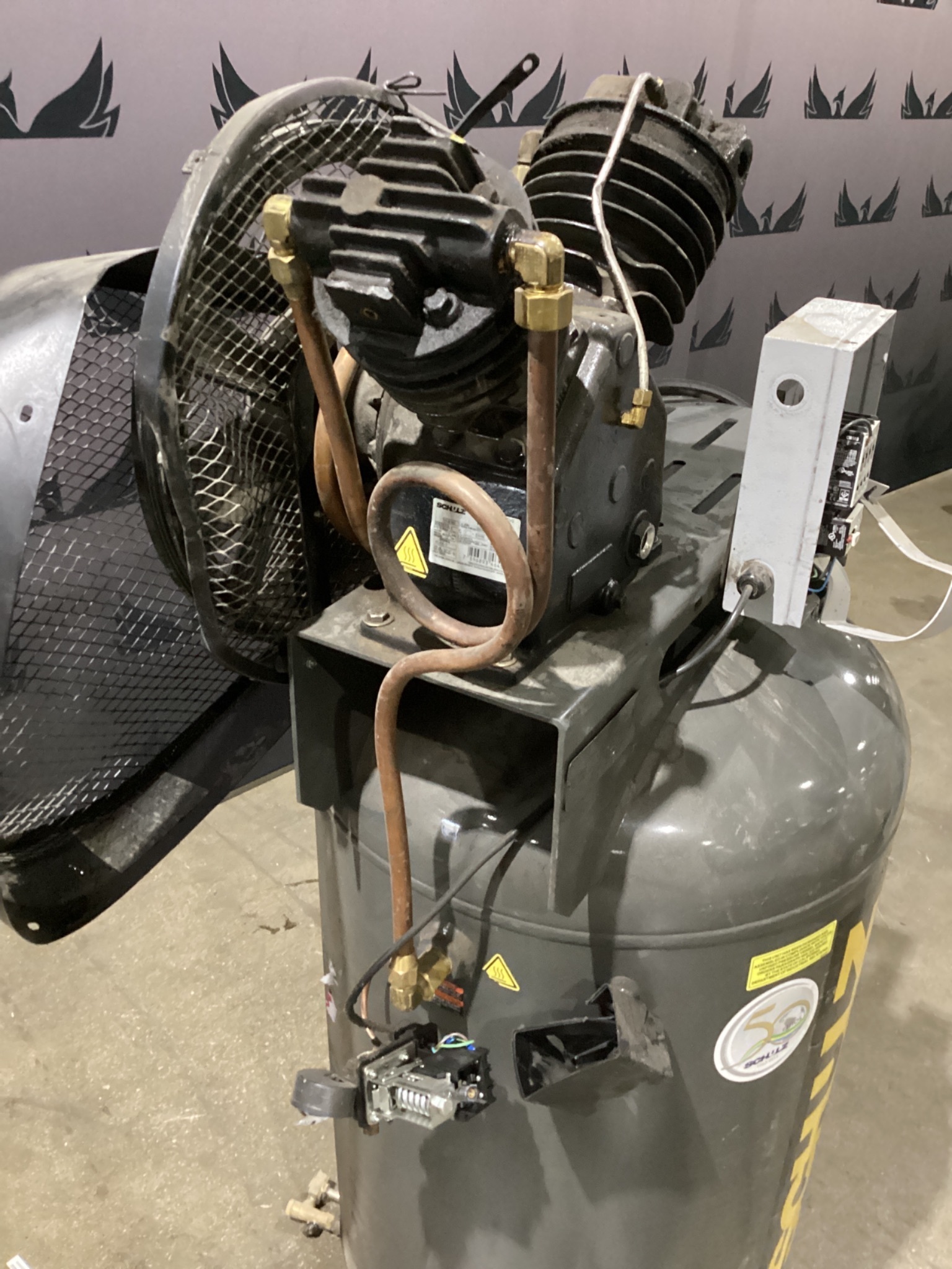 Schulz CSV 20 MAX 5 HP Vertical Air Compressor 80 Gallon USED 4