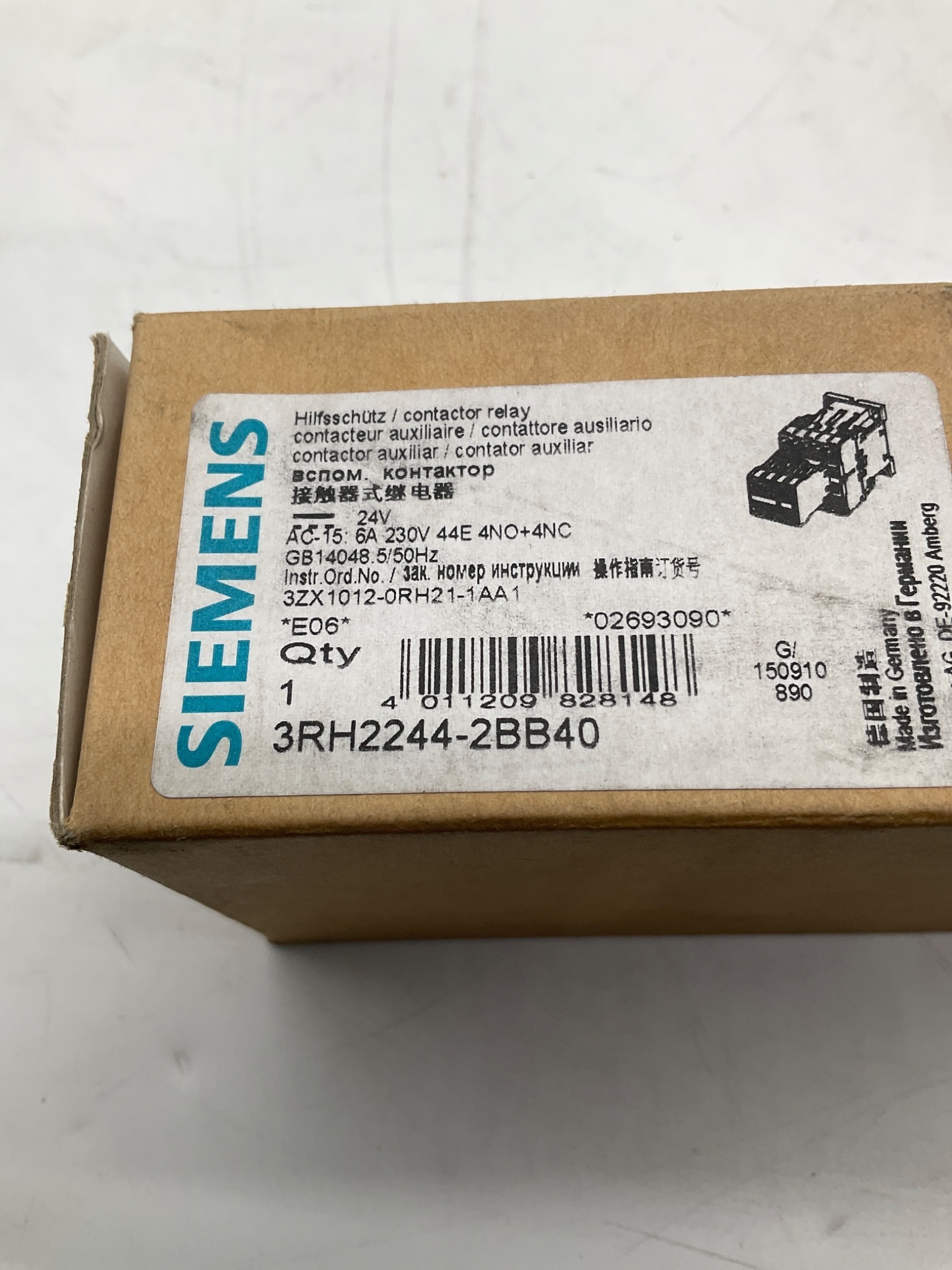 Siemens 3RH2244-2BB40 SIRIUS Contactor Relay 24VDC 4NO+4NC NEW 2