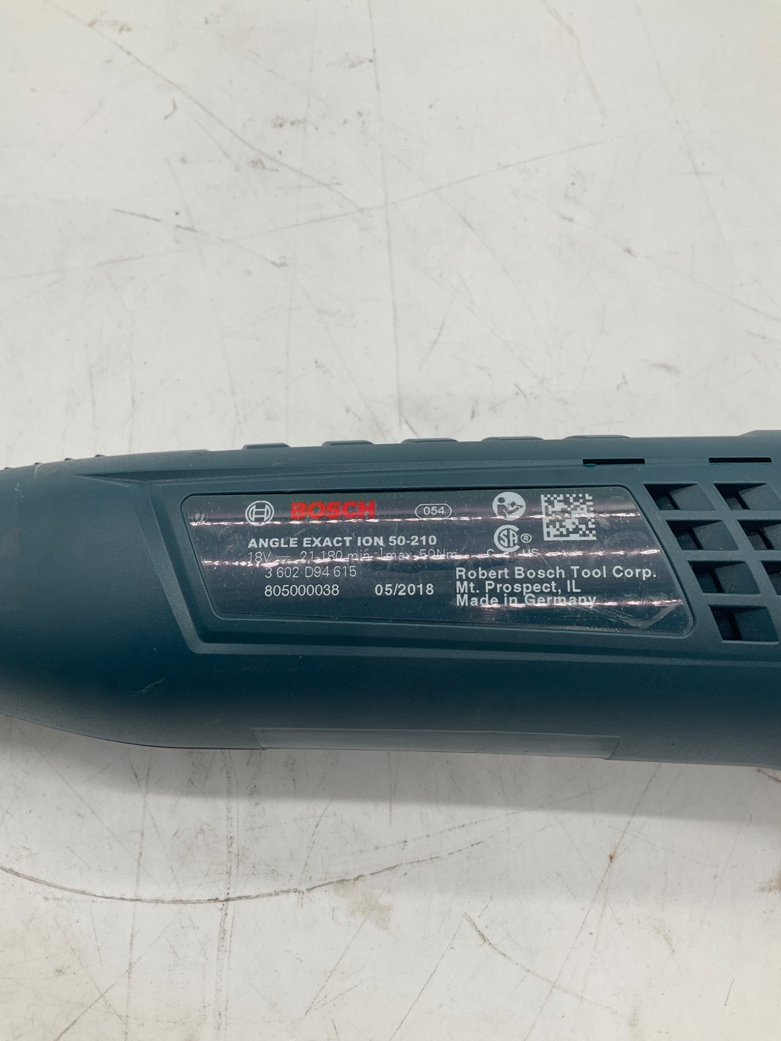 Bosch 3 602 D94 615 Angle EXACT ION 50-210 Cordless Angle Nutrunner USED 3