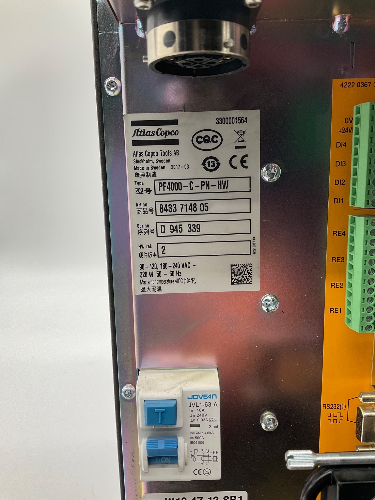 Atlas Copco PF4000-C-PN-HW Power Focus 4000 Controller USED 7