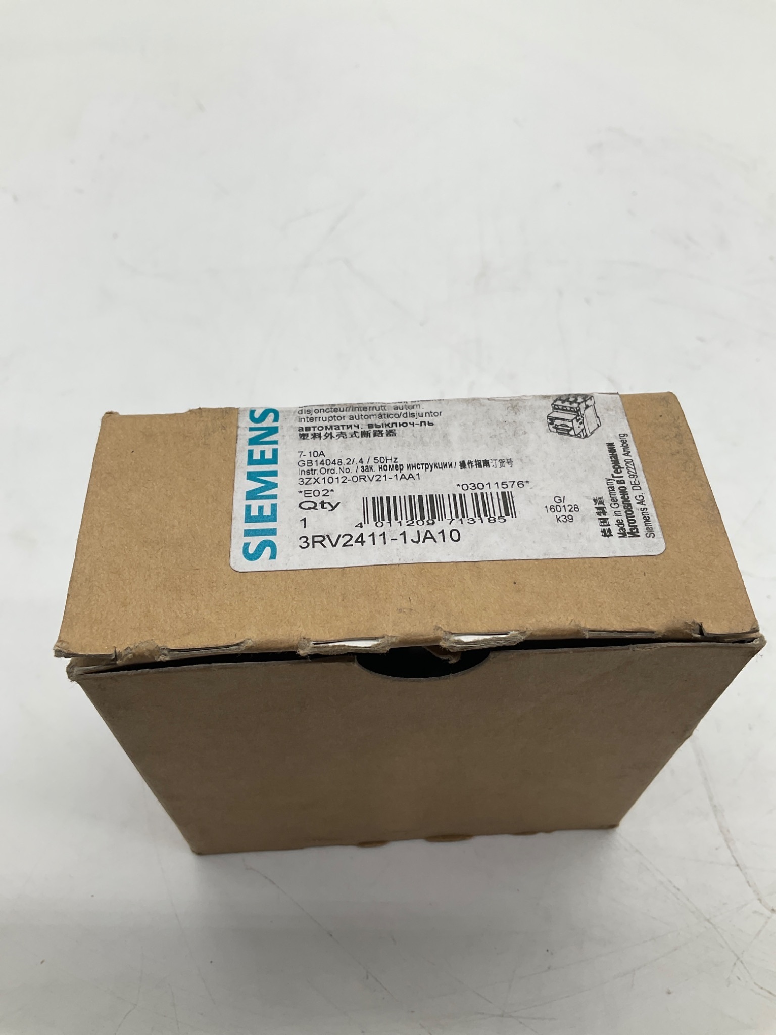 Siemens 3RV2411-1JA10 SIRIUS Motor Starter Protector 7-10A Class 10 NEW 1