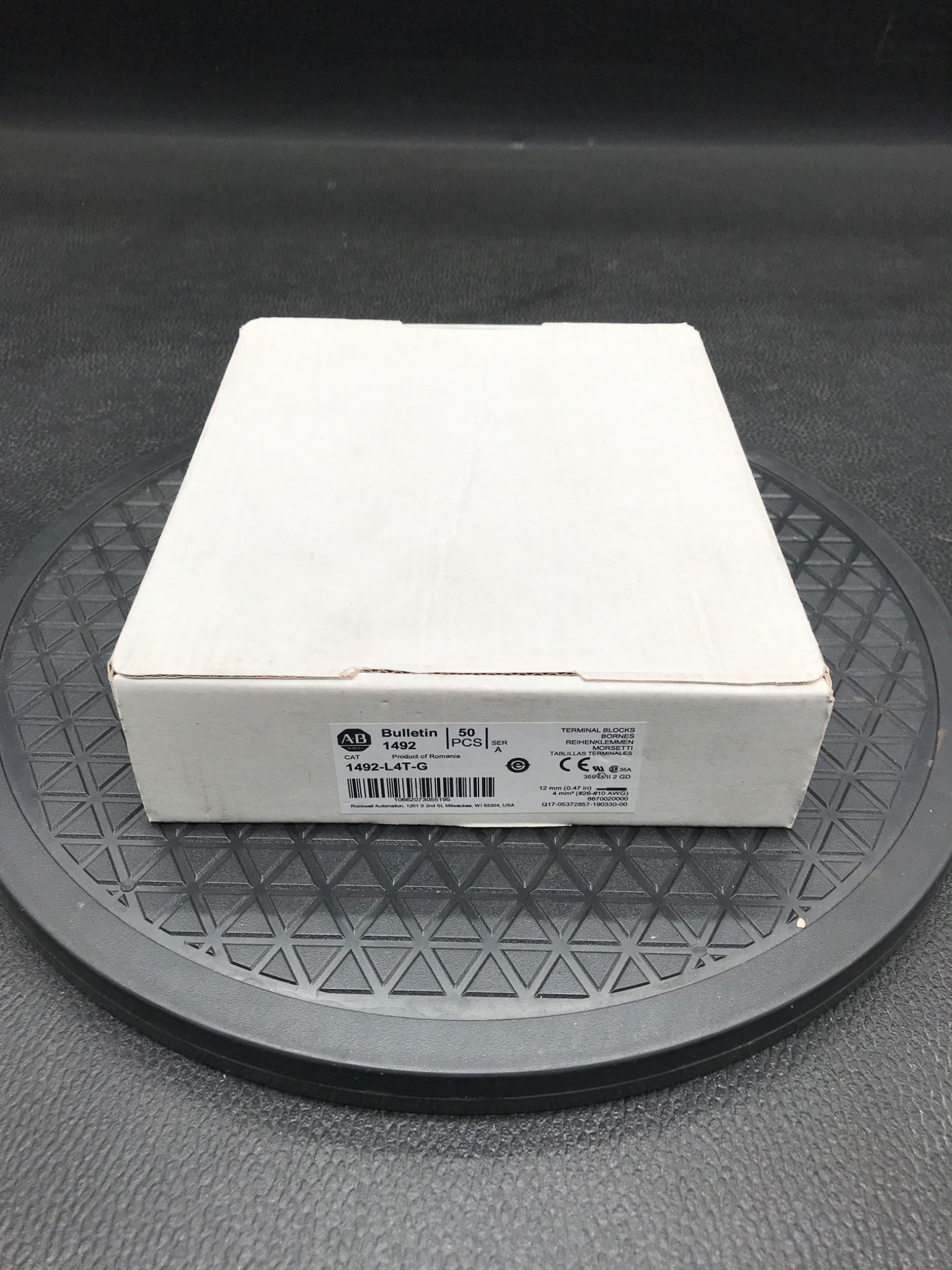Allen-Bradley 1492-L4T-G Feed-Through Terminal Block Green 4mm² (Box of 50) NEW 0