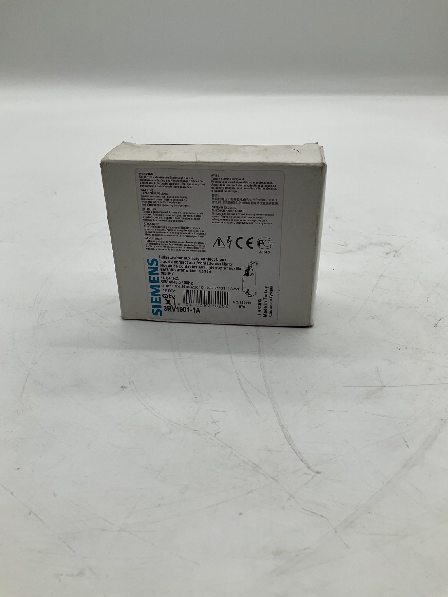 Siemens 3RV1901-1A Auxiliary Contact Block 1NO+1NC NEW 0
