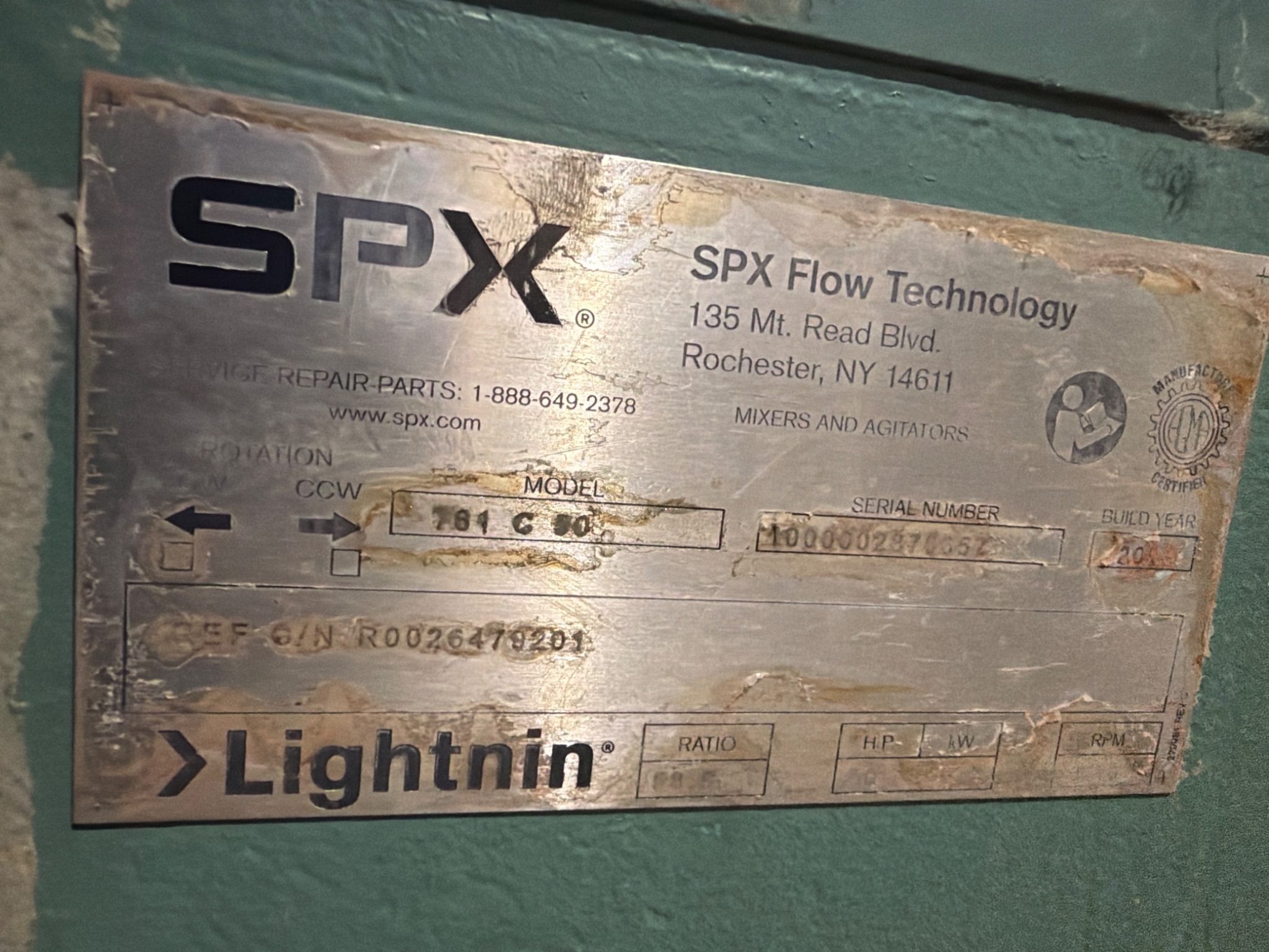 SPX Lightnin 781-C-50 Mixer Drive USED 3