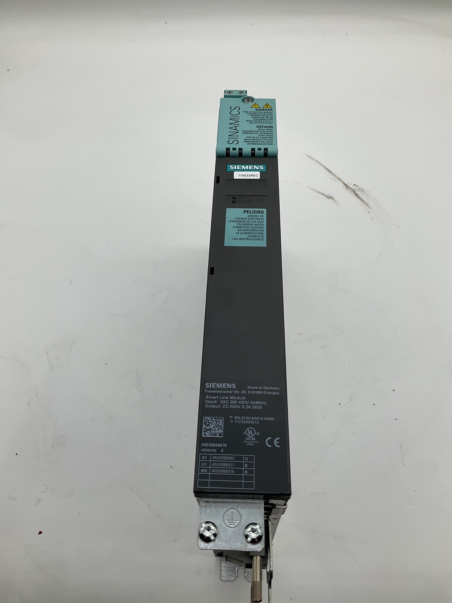 SIEMENS 1P 6SL3130-6AE15-0AB0 SINAMICS Smart Line Module USED 0