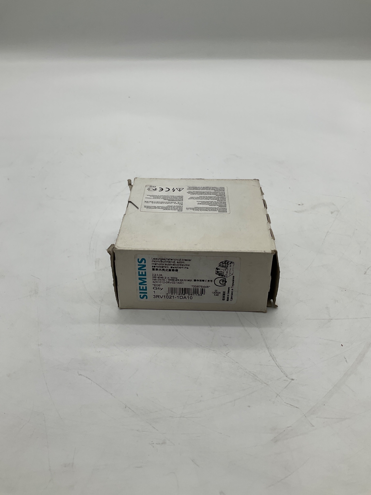 SIEMENS 3RV1021-1DA10 SIRIUS Motor Protection Circuit Breaker NEW 0