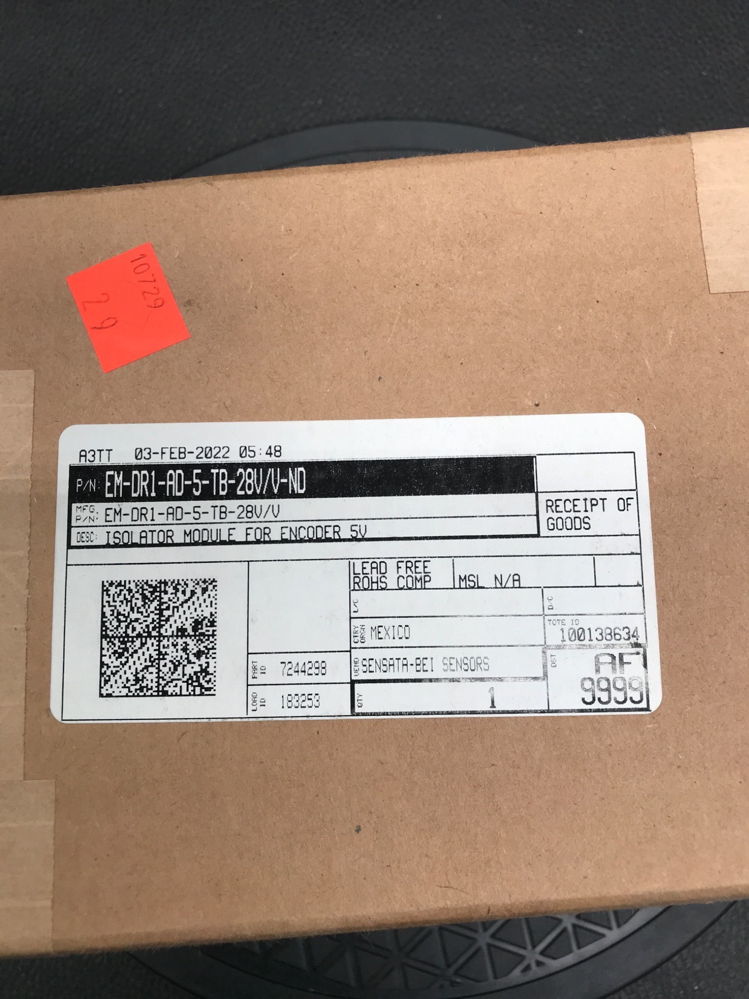 SENSATA TECHNOLOGIES EM-DR1-AD-5-TB-28V/V-ND Optical Isolator Module For Encoder 5V NEW 4