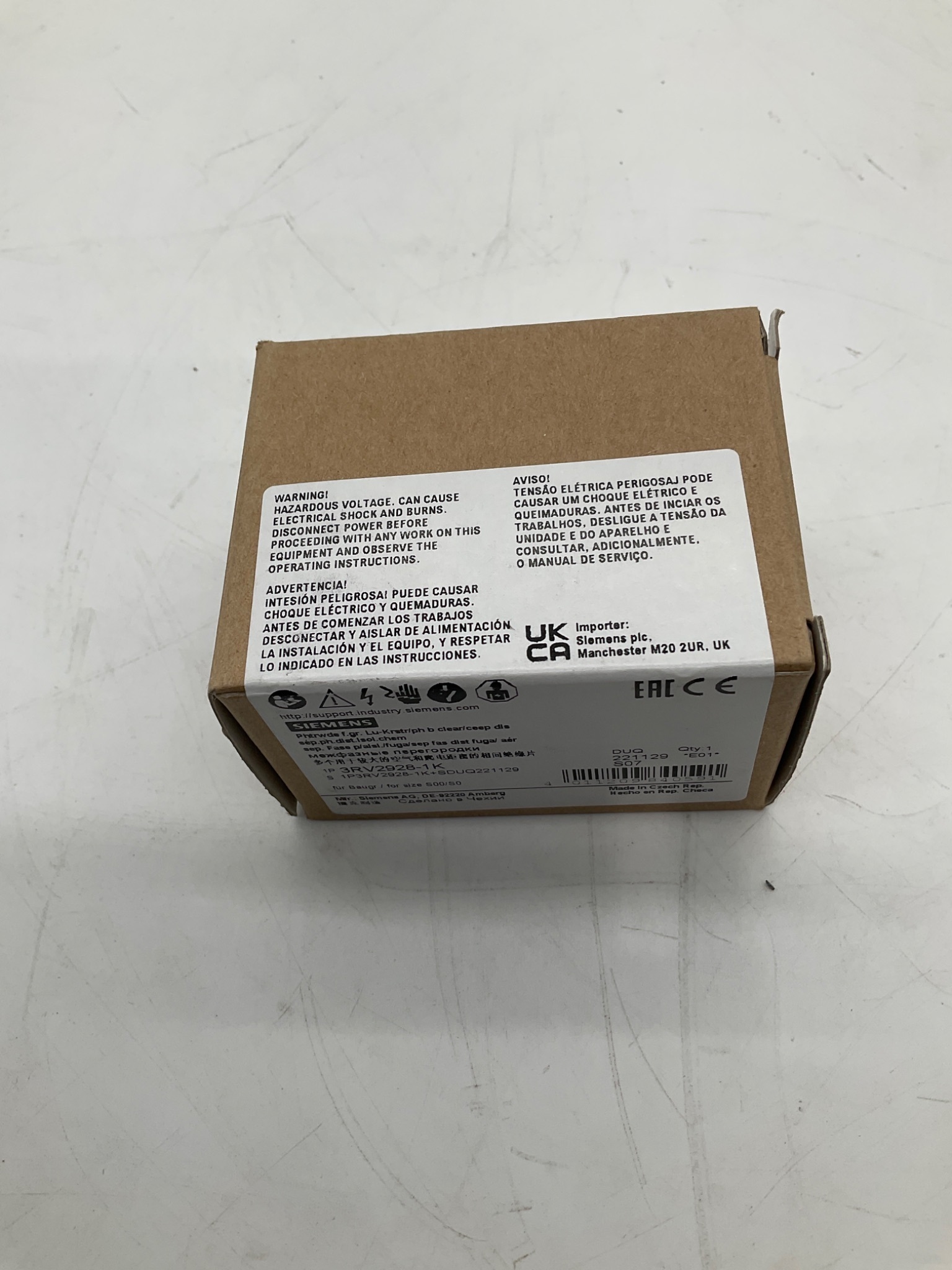 SIEMENS 3RV2928-1K Phase Barrier For 3RV2 S00/S0 Motor Protection Breakers NEW 1