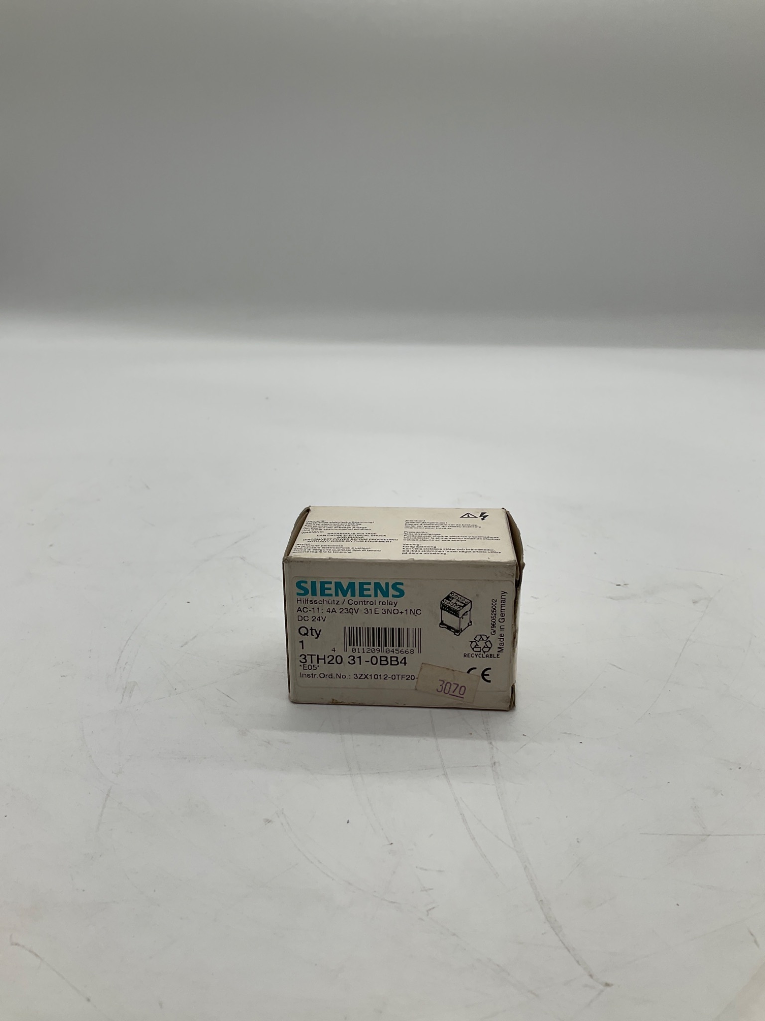 SIEMENS 3TH20 31-0BB4 Control Relay 3NO+1NC 24VDC NEW 0