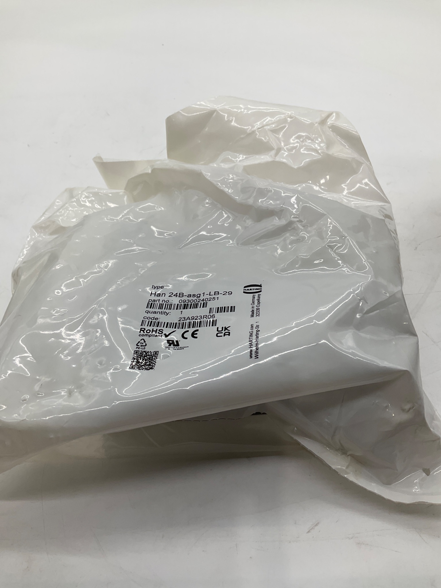 HARTING HAN 24B-ASG1-LB-29 Bulkhead Mounted Hood 09300240251 NEW 0