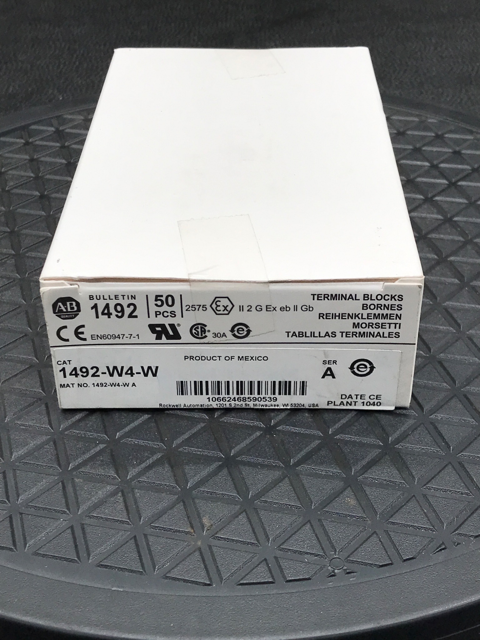 ALLEN-BRADLEY 1492-W4-W Feed-Through Terminal Block Series A (Lot Of 50) NEW 4