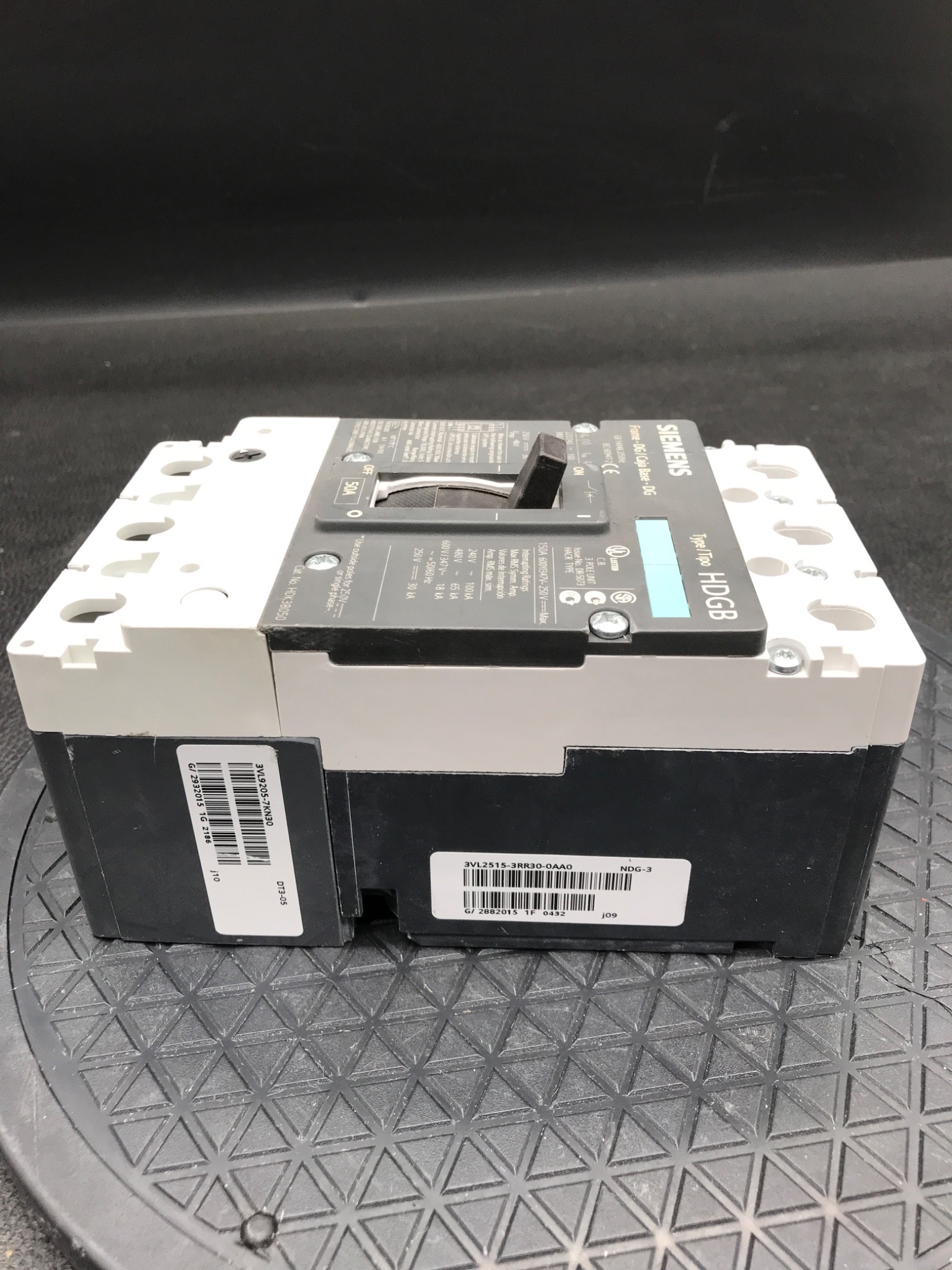 SIEMENS 3VL2515-3RR30-0AA0 50A 3-Pole Molded Case Circuit Breaker USED 4