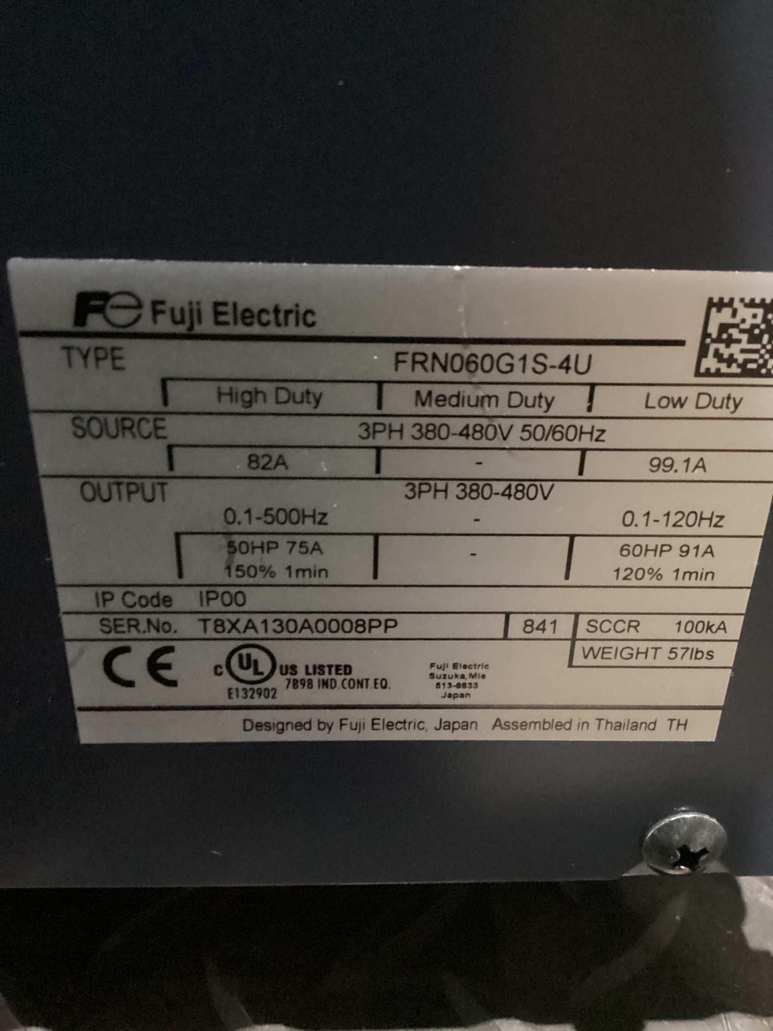 FUJI ELECTRIC FRN060G1S-4U FRENIC-MEGA Variable Frequency Drive 60HP NEW 4