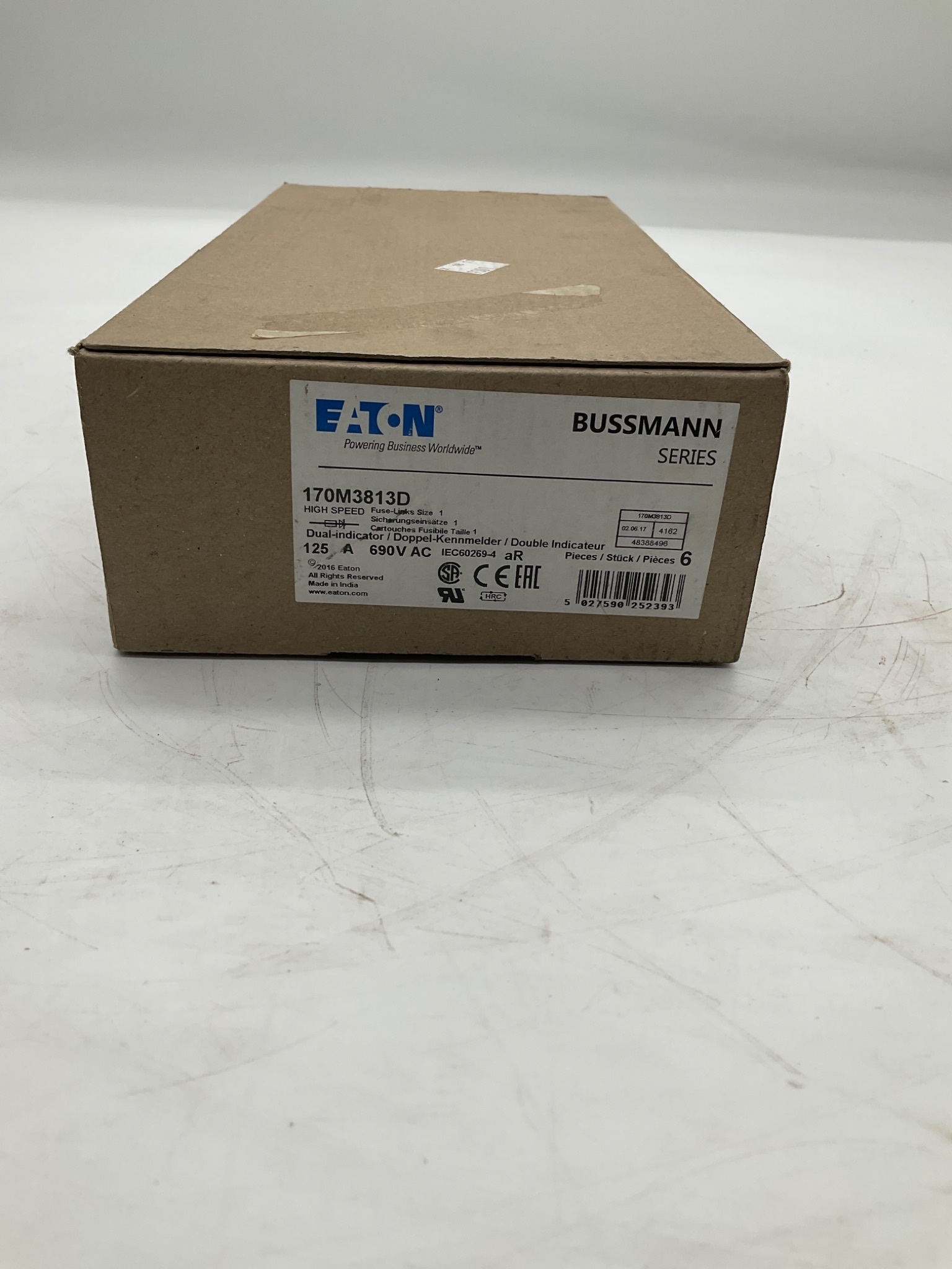 EATON 170M3813D Bussmann High Speed Fuse 125A 690VAC (Lot Of 6) NEW 1