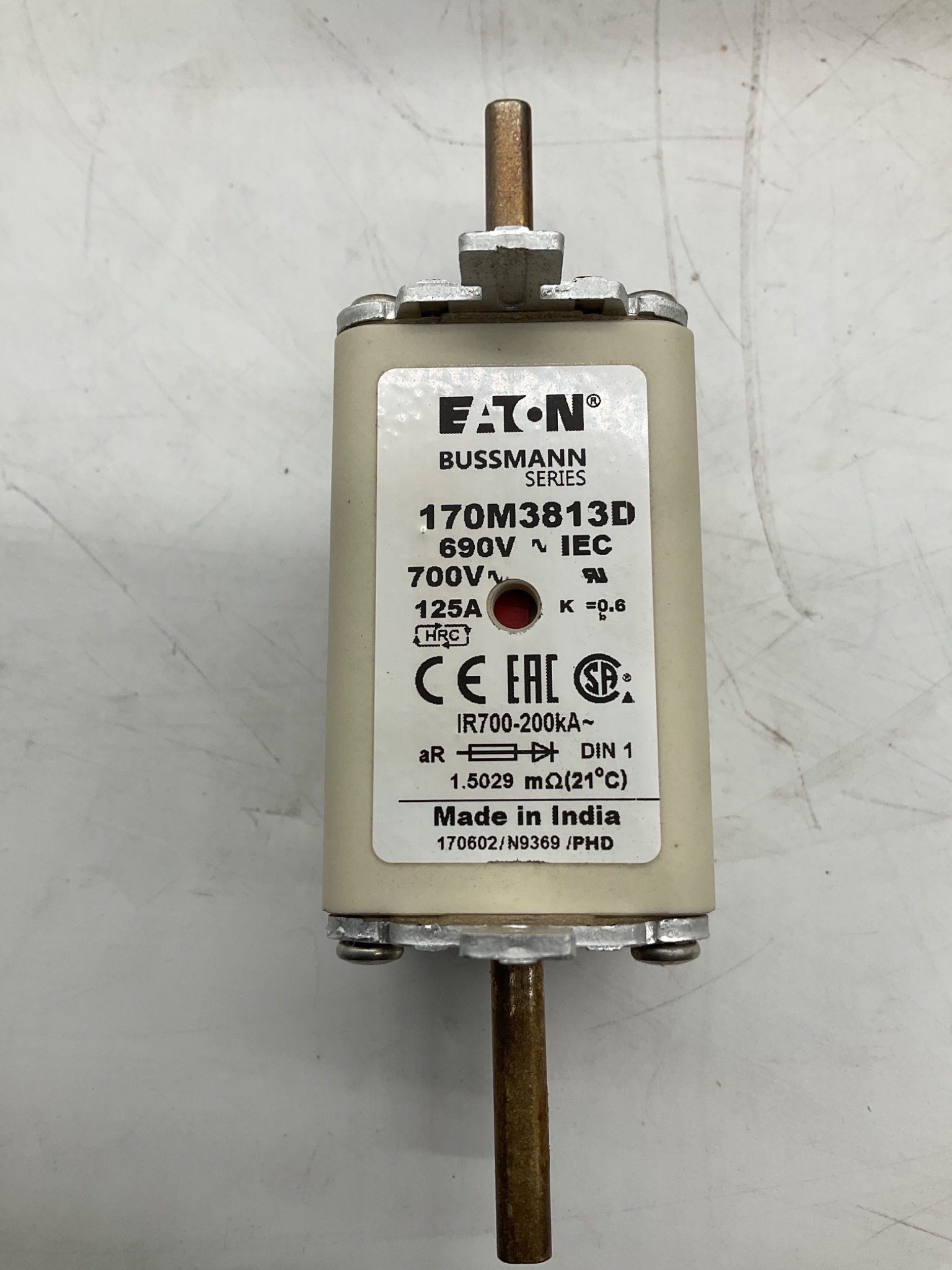 EATON 170M3813D Bussmann High Speed Fuse 125A 690VAC (Lot Of 6) NEW 3