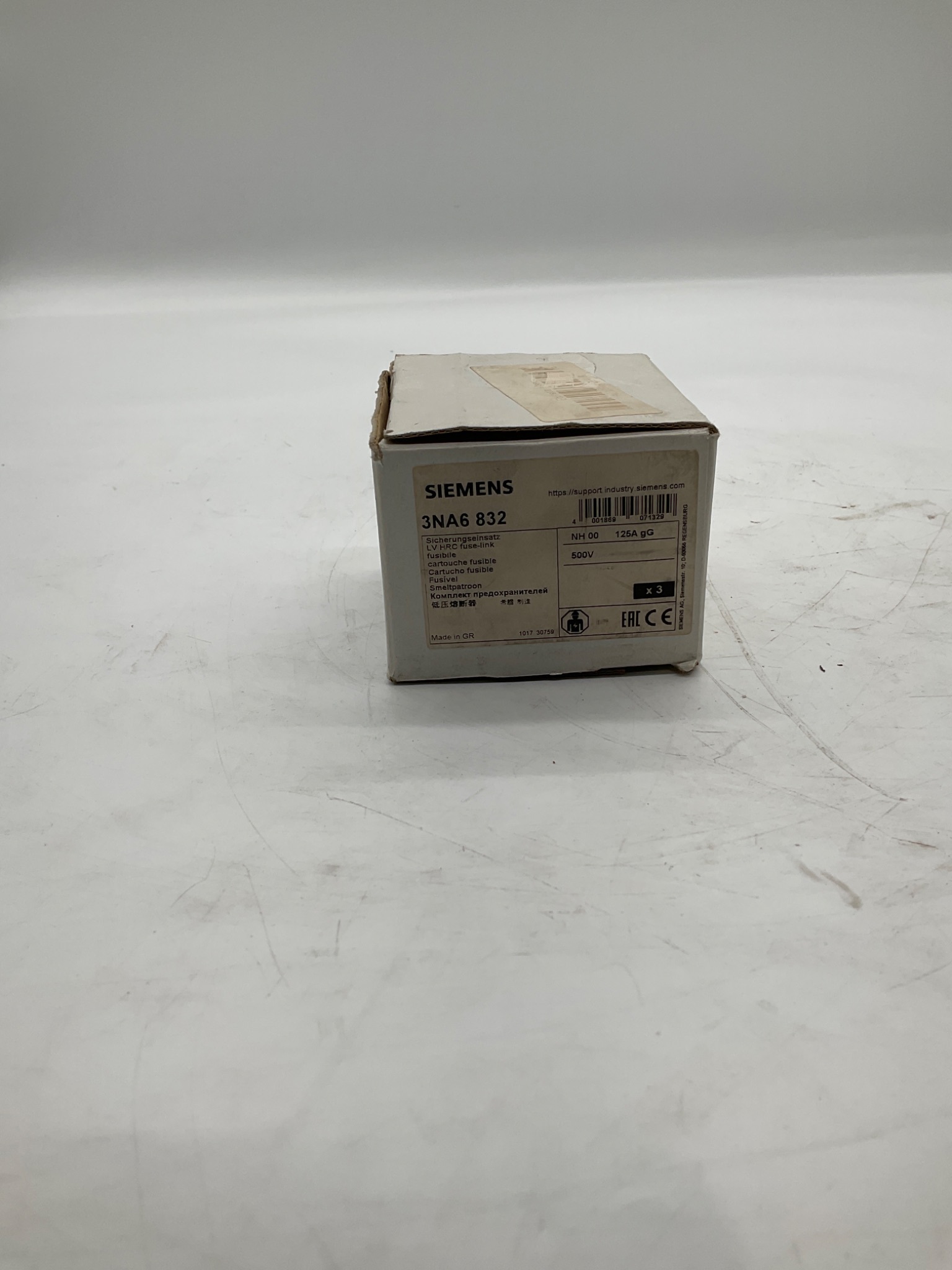 SIEMENS 3NA6 832 NH00 Fuse Link 125A 500V (Lot Of 3) NEW 1