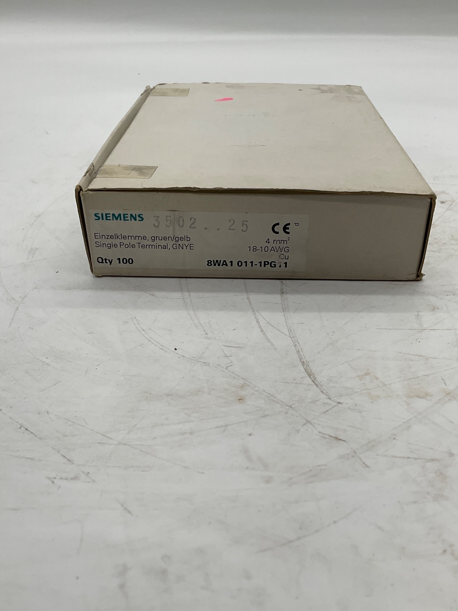 SIEMENS 8WA1 011-1PG.1 Ground Terminal Block 4mm² (Lot Of 100) NEW 2