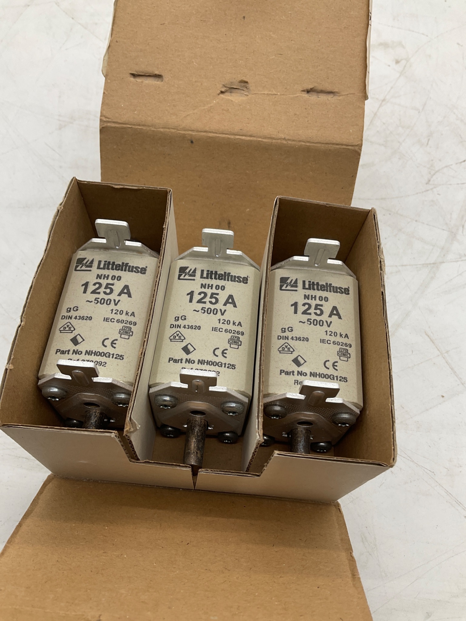 LITTELFUSE NH00G125 NH Fuse Link 125A 500VAC (Lot Of 3) NEW 3