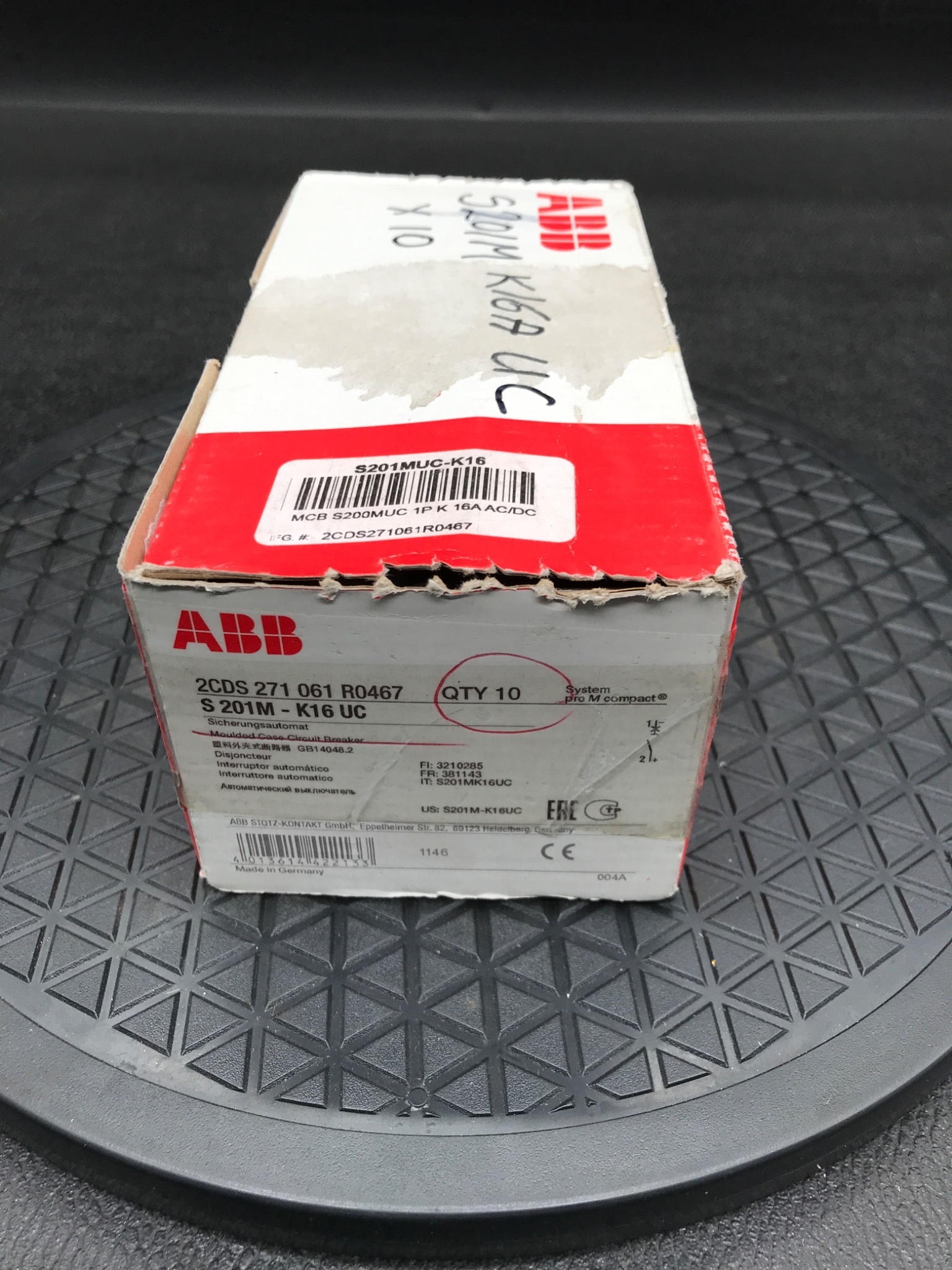 ABB S201MUC-K16 Miniature Circuit Breaker 16A 1-Pole AC/DC (Lot Of 10) NEW 3
