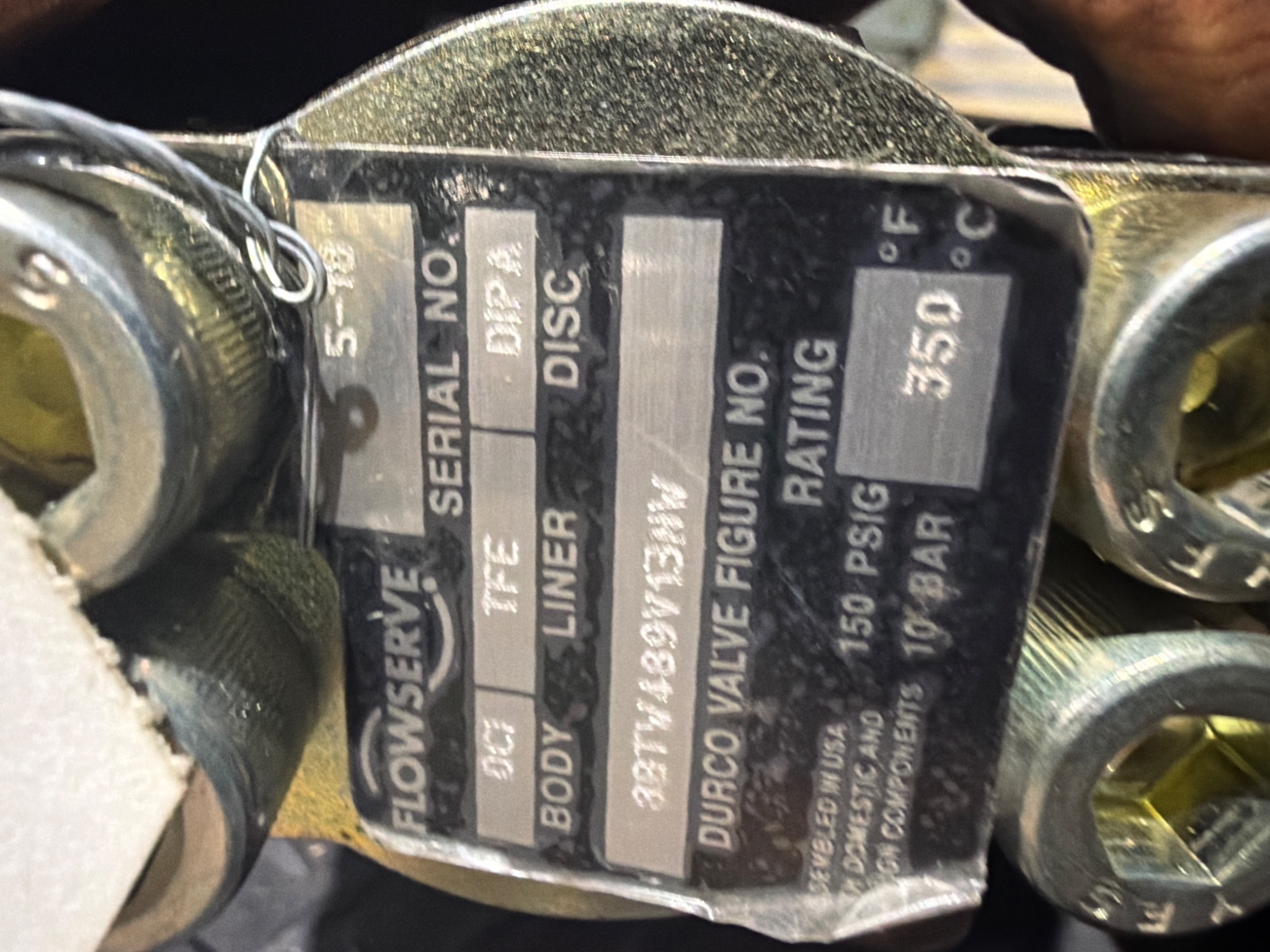 FLOWSERVE DURCO 8-BTW-489V13NW PFA Lined Butterfly Valve 8in 150 PSI NEW 4