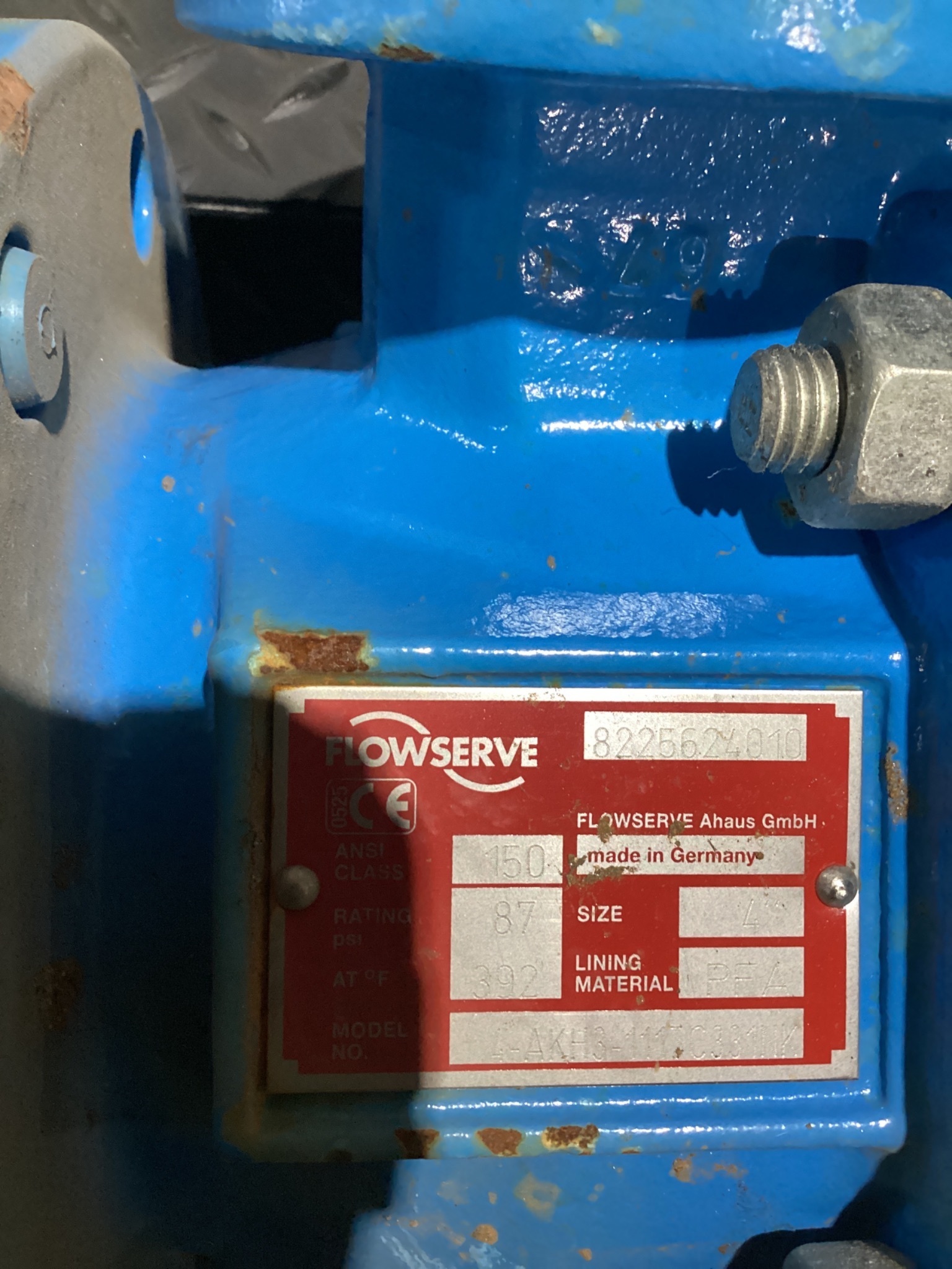 FLOWSERVE 4-AKH3-111TC331NK PFA Lined Plug Valve 4in ANSI 150 USED 3