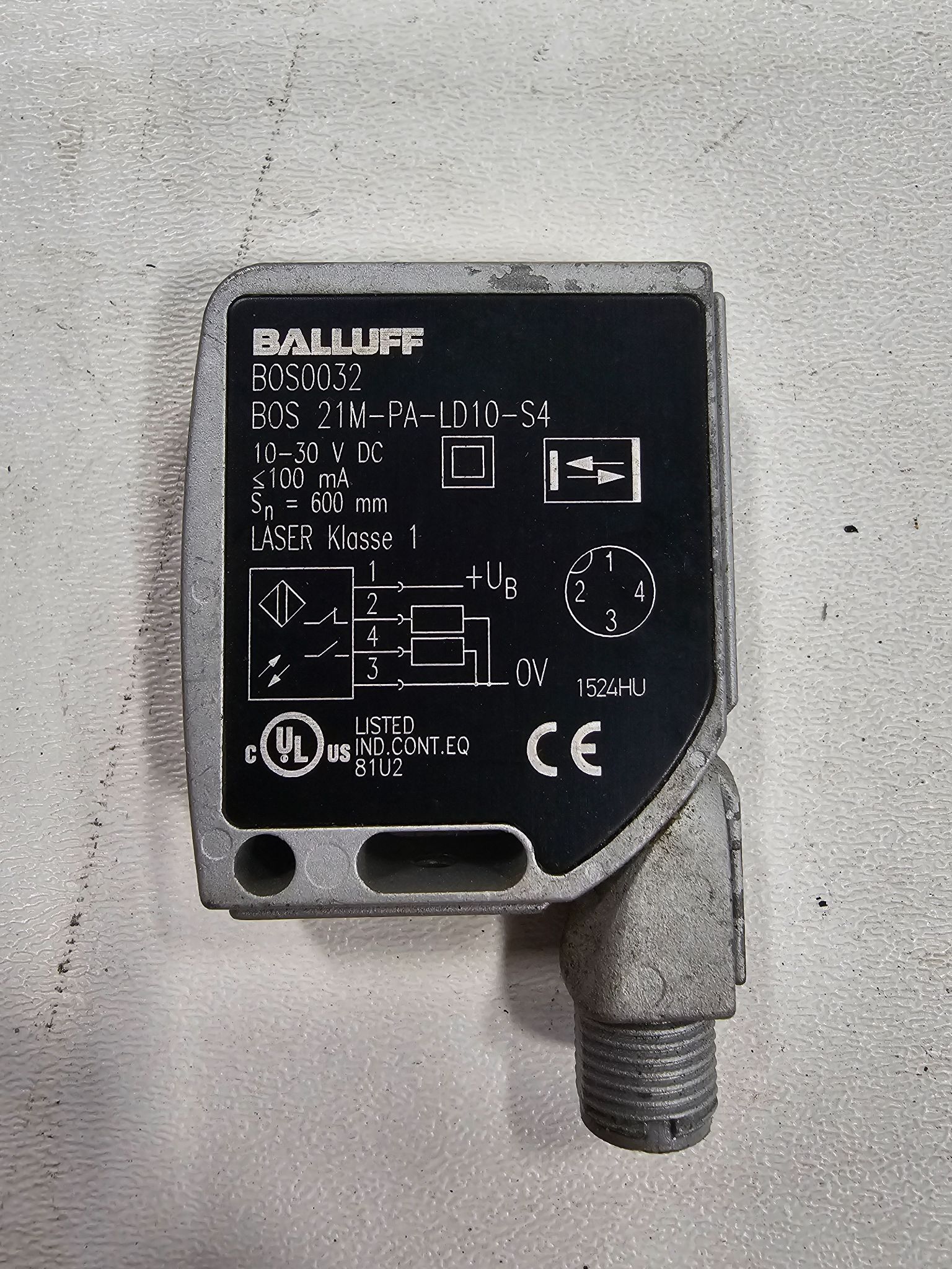 Balluff BOS0032 BOS 21M-PA-LD10-S4 Laser Photoelectric Sensor 600mm USED 1
