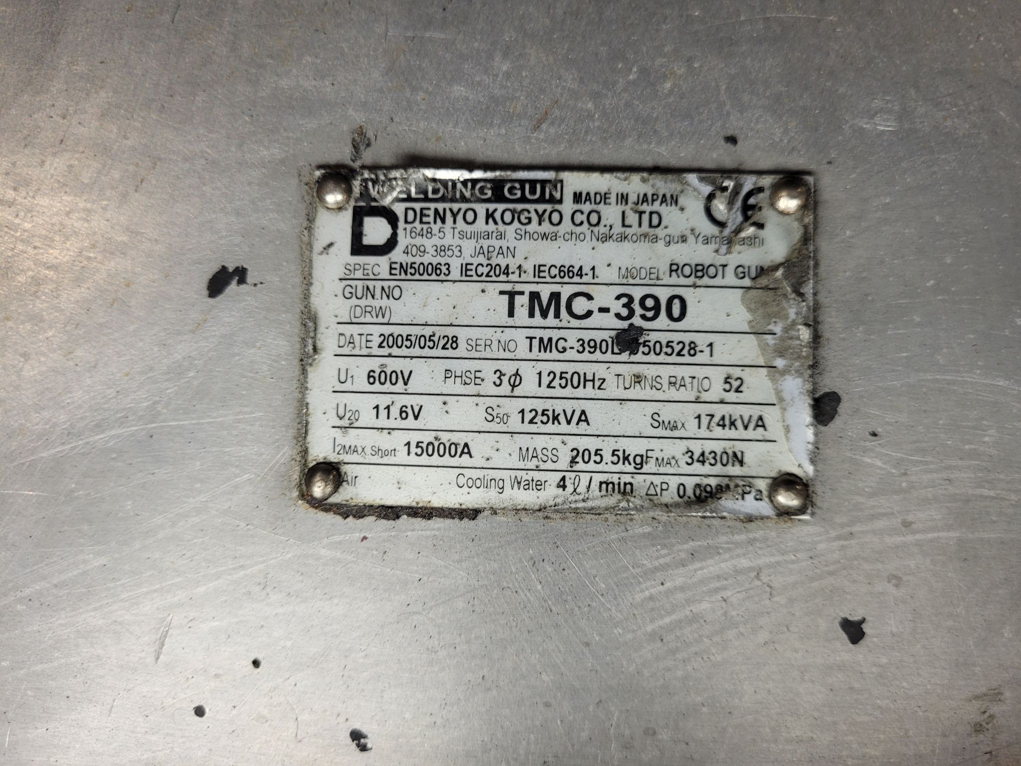 DENYO TMC-390 C-Type Servo Weld Gun USED 4