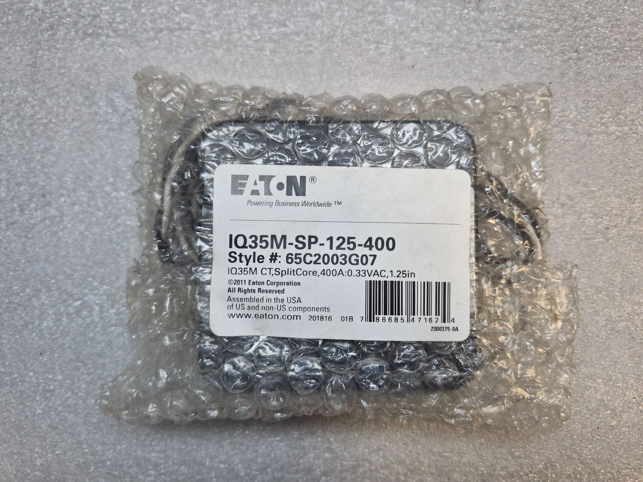 EATON IQ35M‑SP‑125‑400 Split Core Current Transducer 400A NEW 0