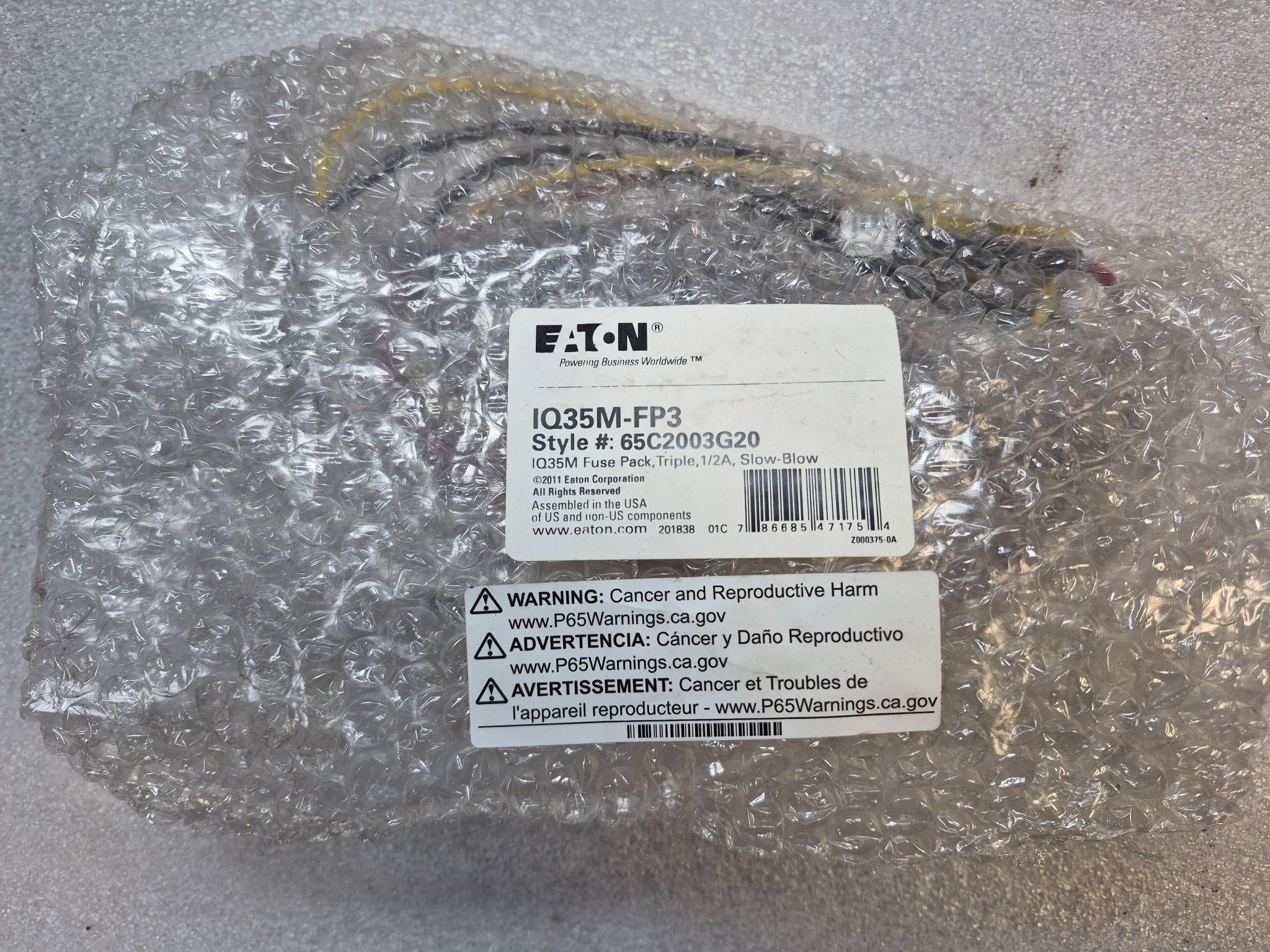 EATON IQ35M‑FP3 Power Meter 1/2 Amp Slow-Burn Fuse Set NEW 0