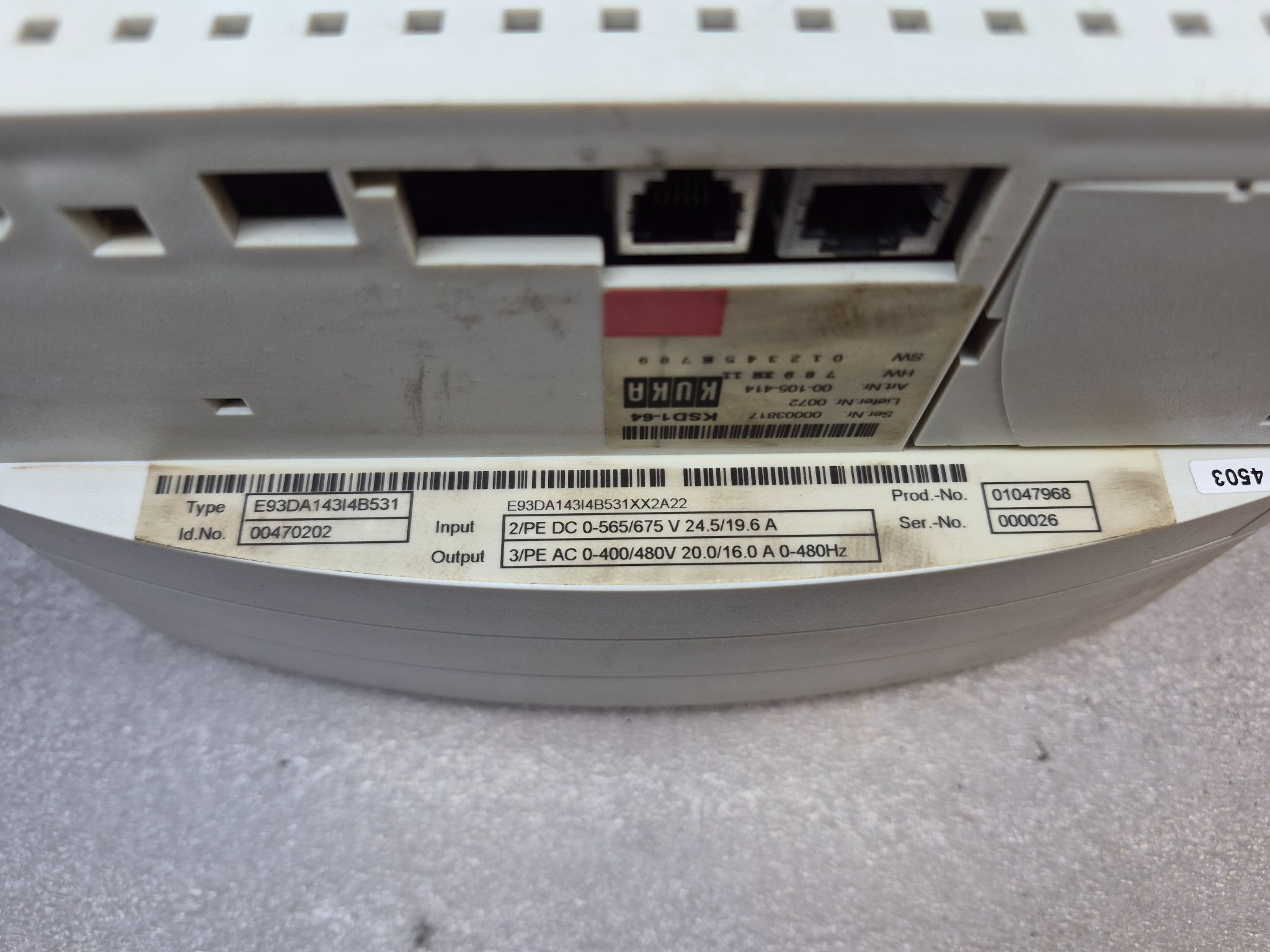 KUKA KSD1‑64 E93DA143I4B531 Servo Drive Controller USED 2