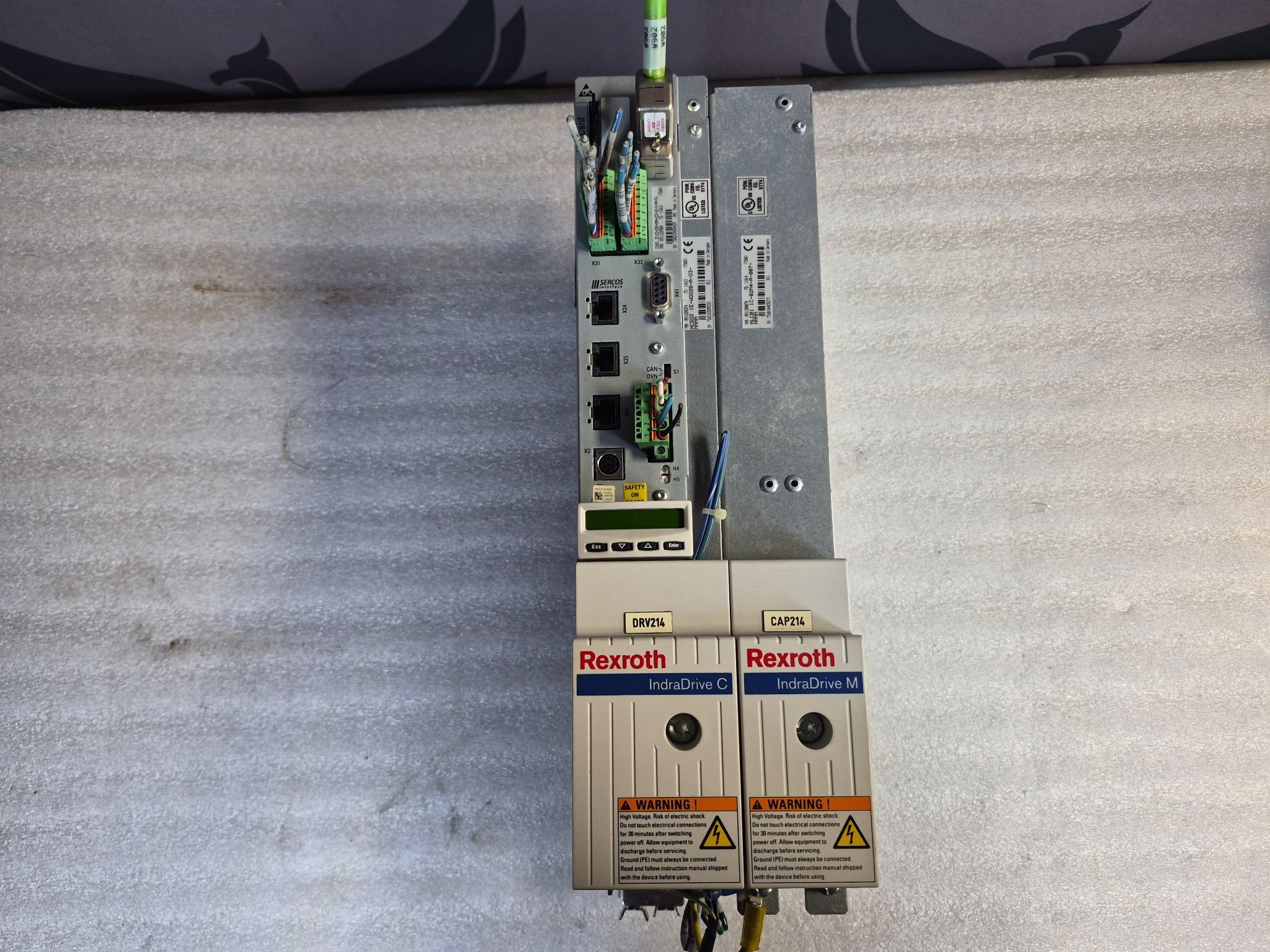 REXROTH HCS02.1E‑W0028 IndraDrive C Servo Drive w/ IndraDrive M USED 0