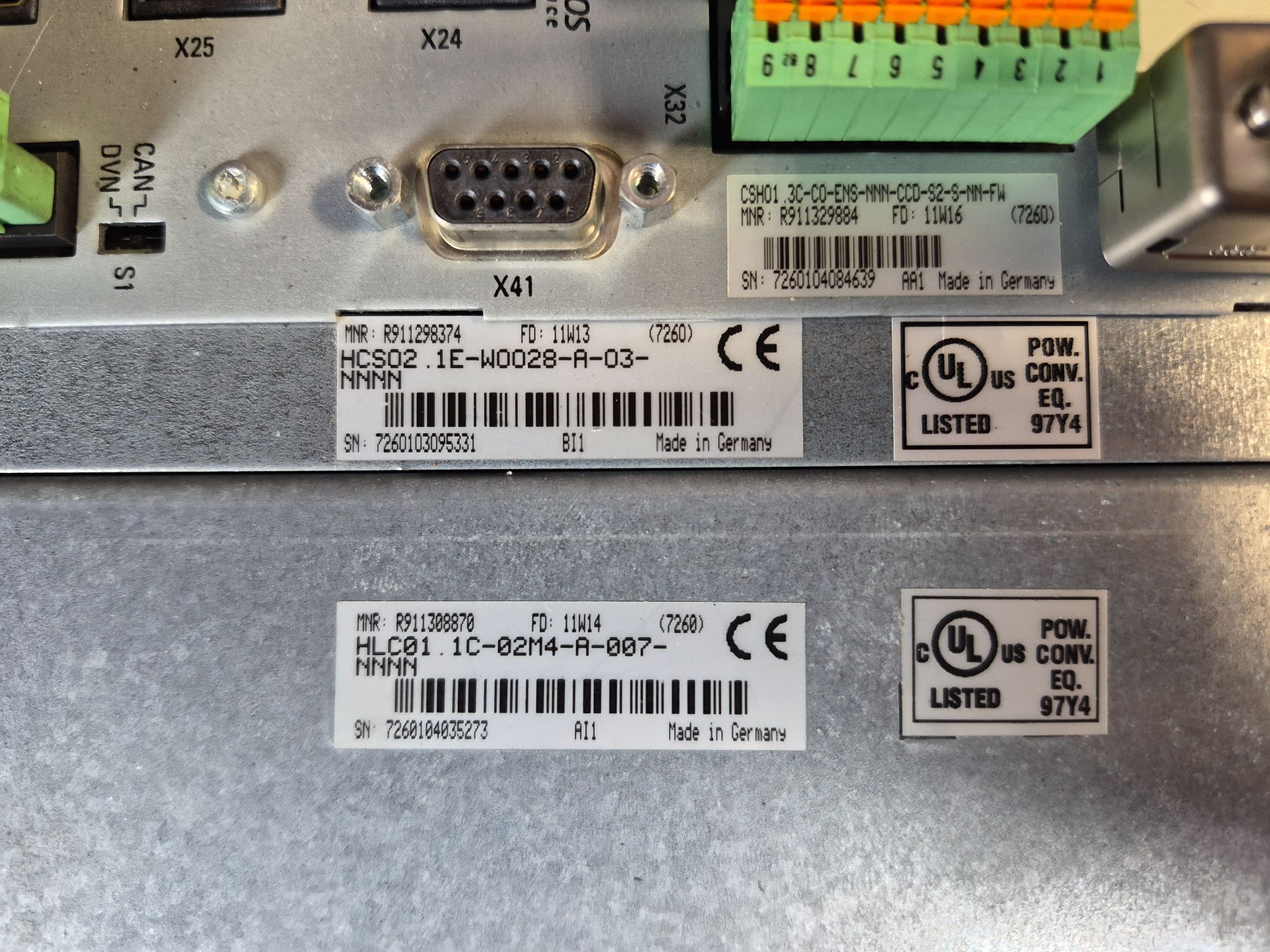 REXROTH HCS02.1E‑W0028 IndraDrive C Servo Drive w/ IndraDrive M USED 3