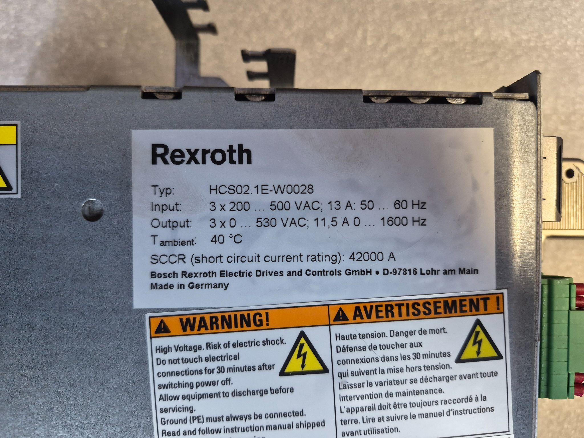 REXROTH HCS02.1E‑W0028 IndraDrive C Servo Drive w/ IndraDrive M USED 4