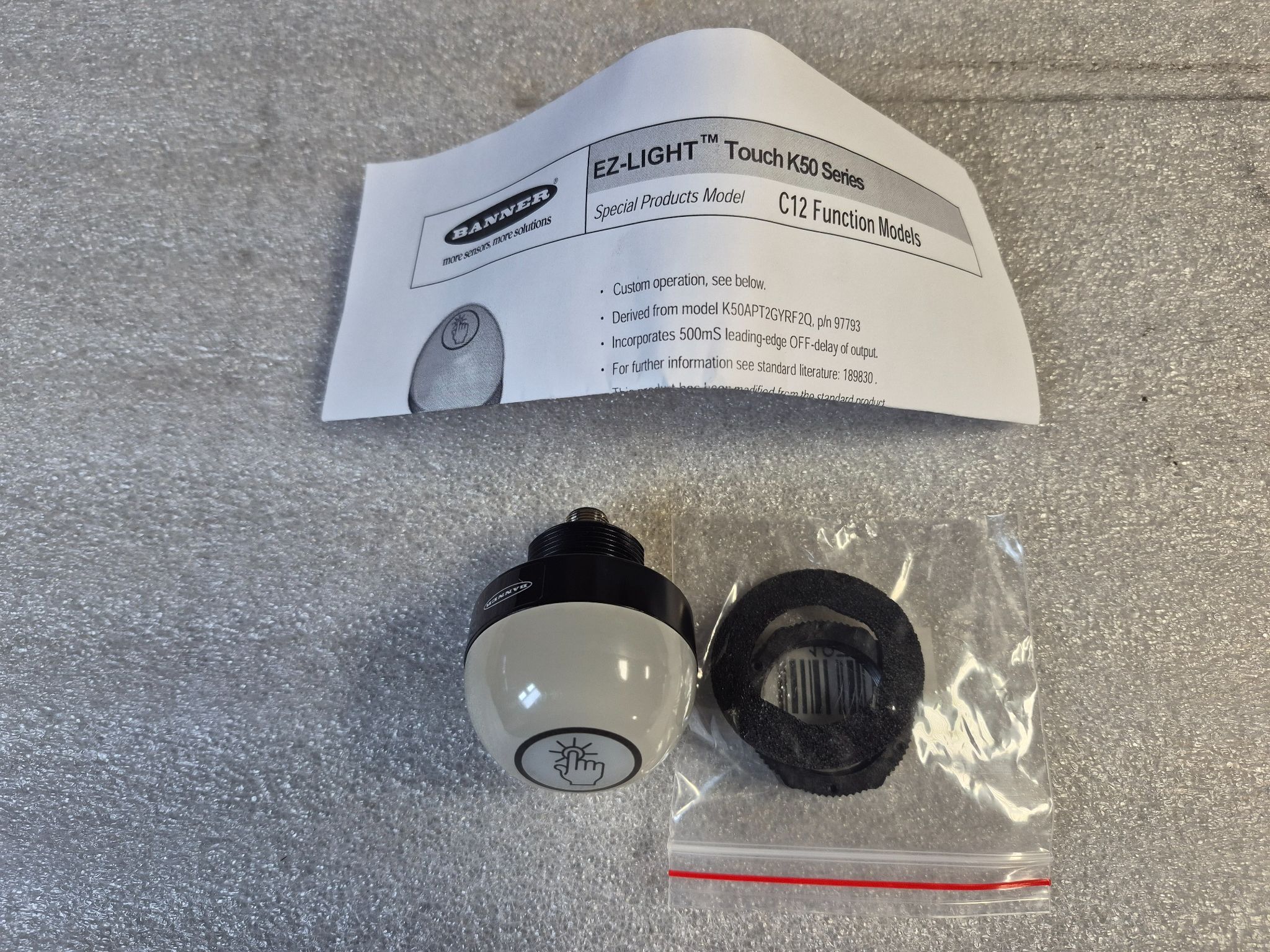 BANNER K50APT2GWRC12Q EZ-Light Touch Button NEW 2