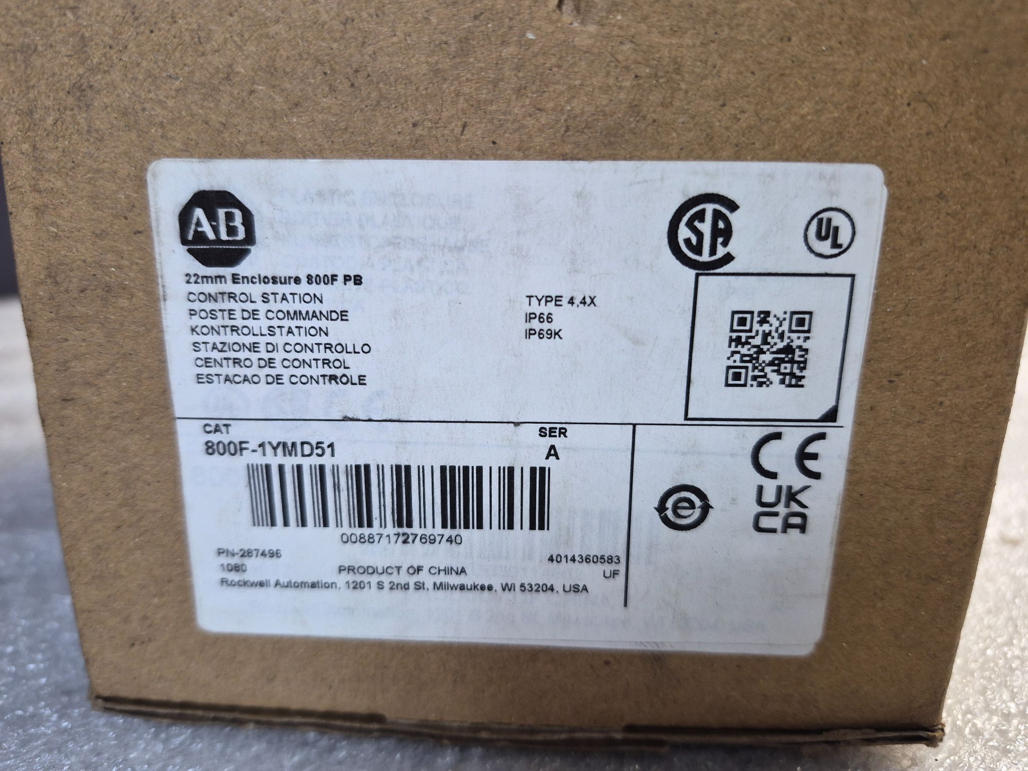 ALLEN BRADLEY 800F-1YMD51 Emergency Stop Control Station 22mm NEW 2