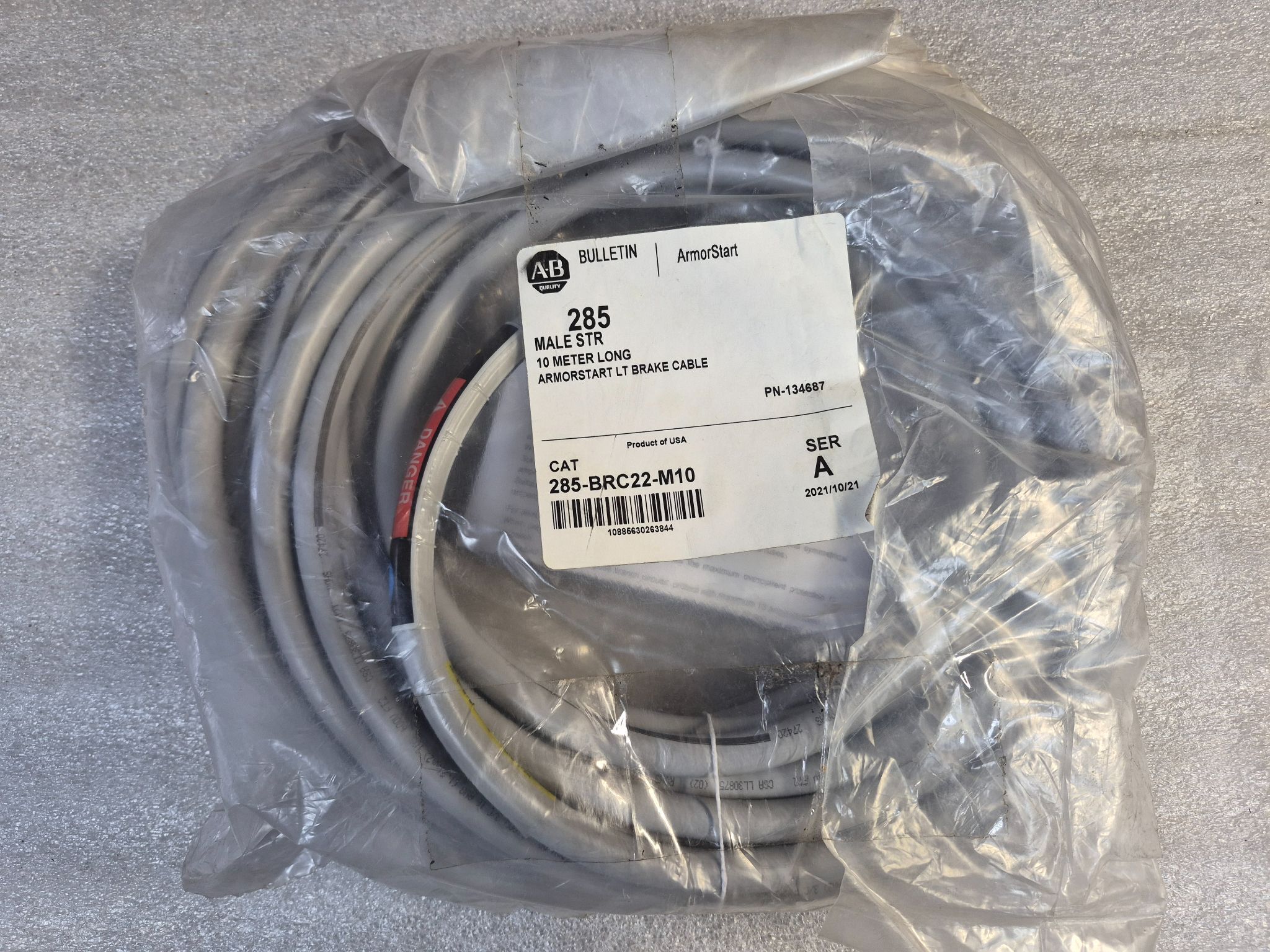 ALLEN BRADLEY 285-BRC22-M10/A ArmorStart LT Brake Cable 10m Male Straight NEW 0