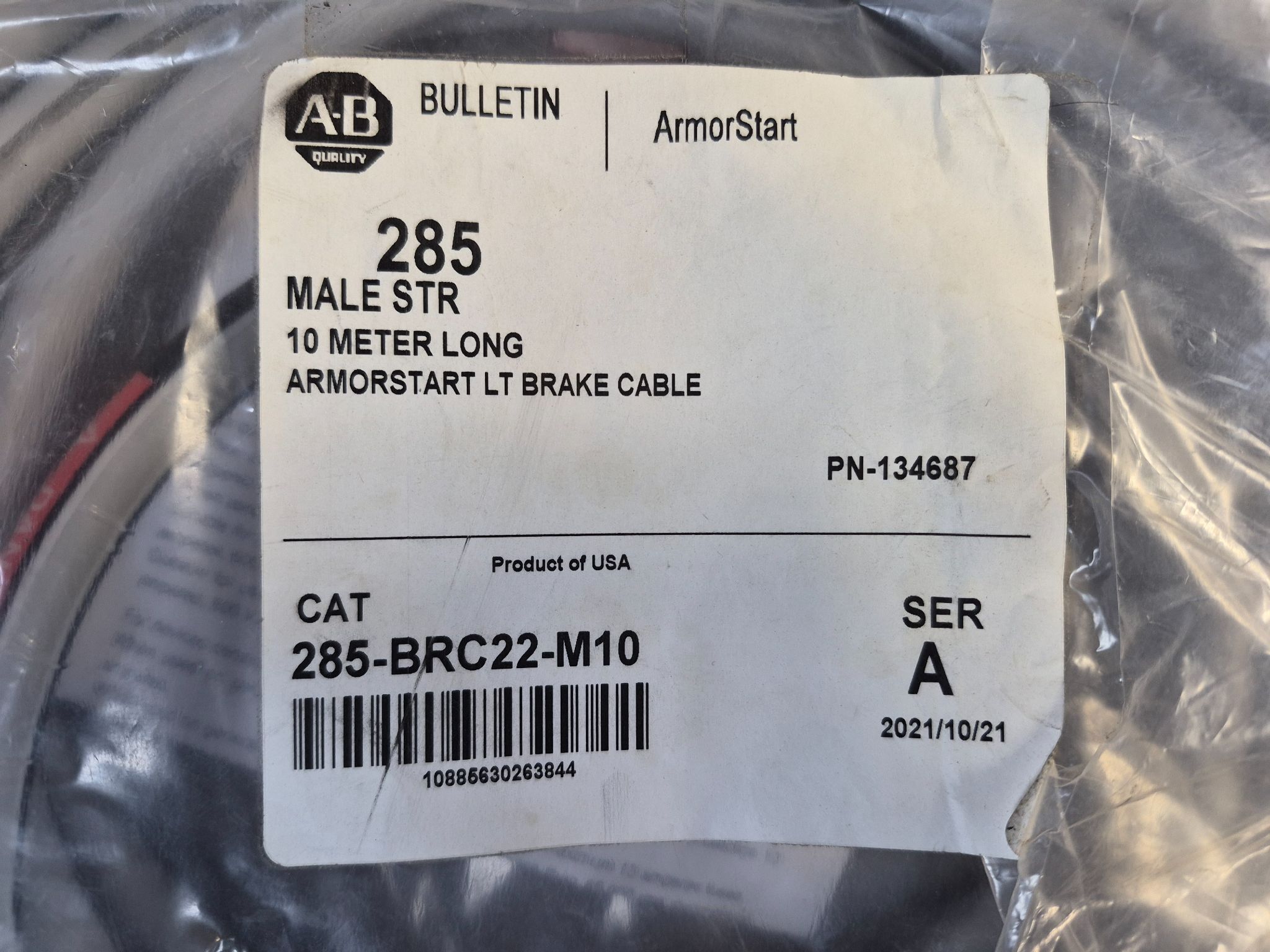 ALLEN BRADLEY 285-BRC22-M10/A ArmorStart LT Brake Cable 10m Male Straight NEW 2
