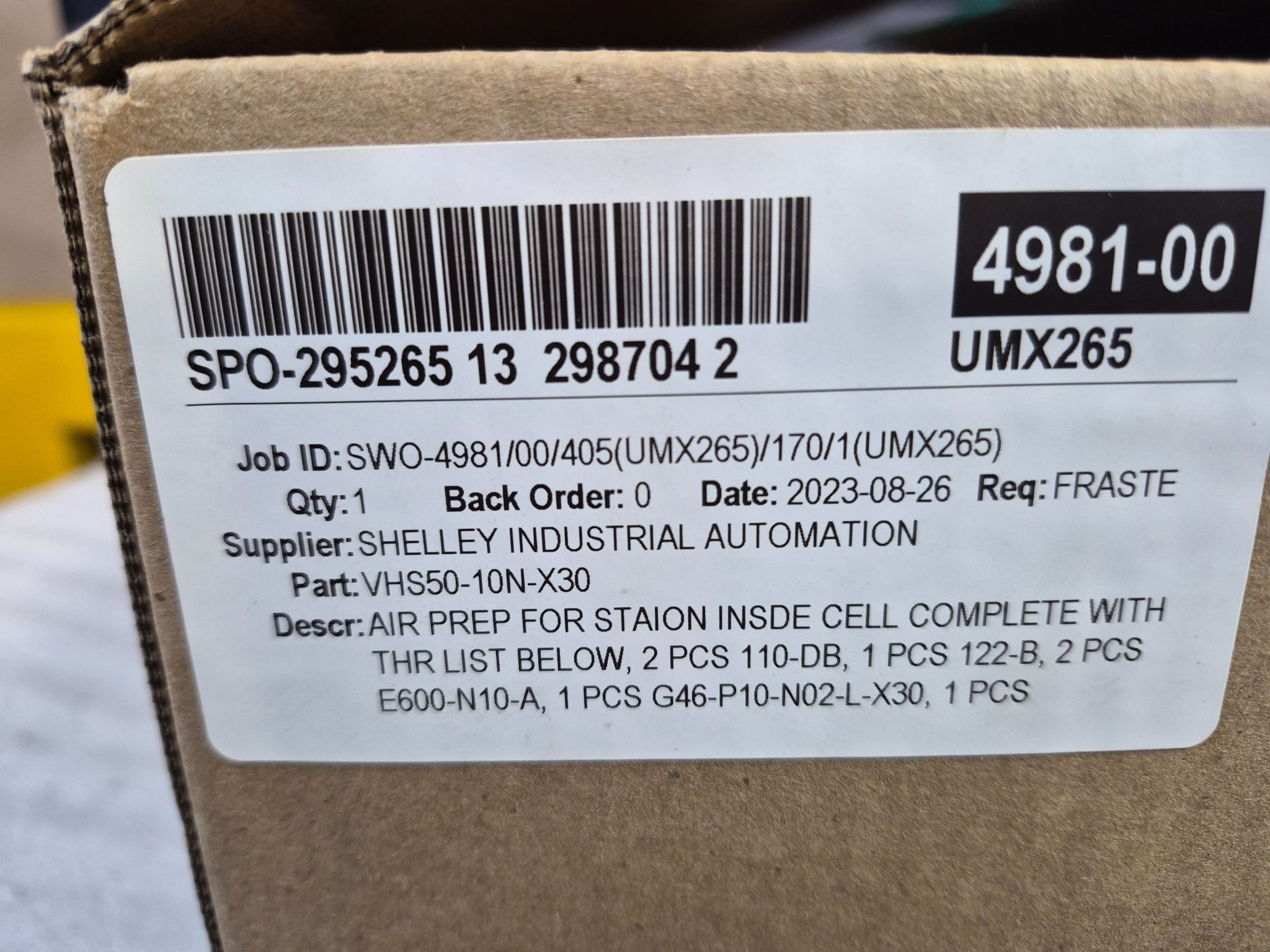 SMC VHS50-10N-X30 Pneumatic Safety Shut-Off Valve Assembly NEW 4