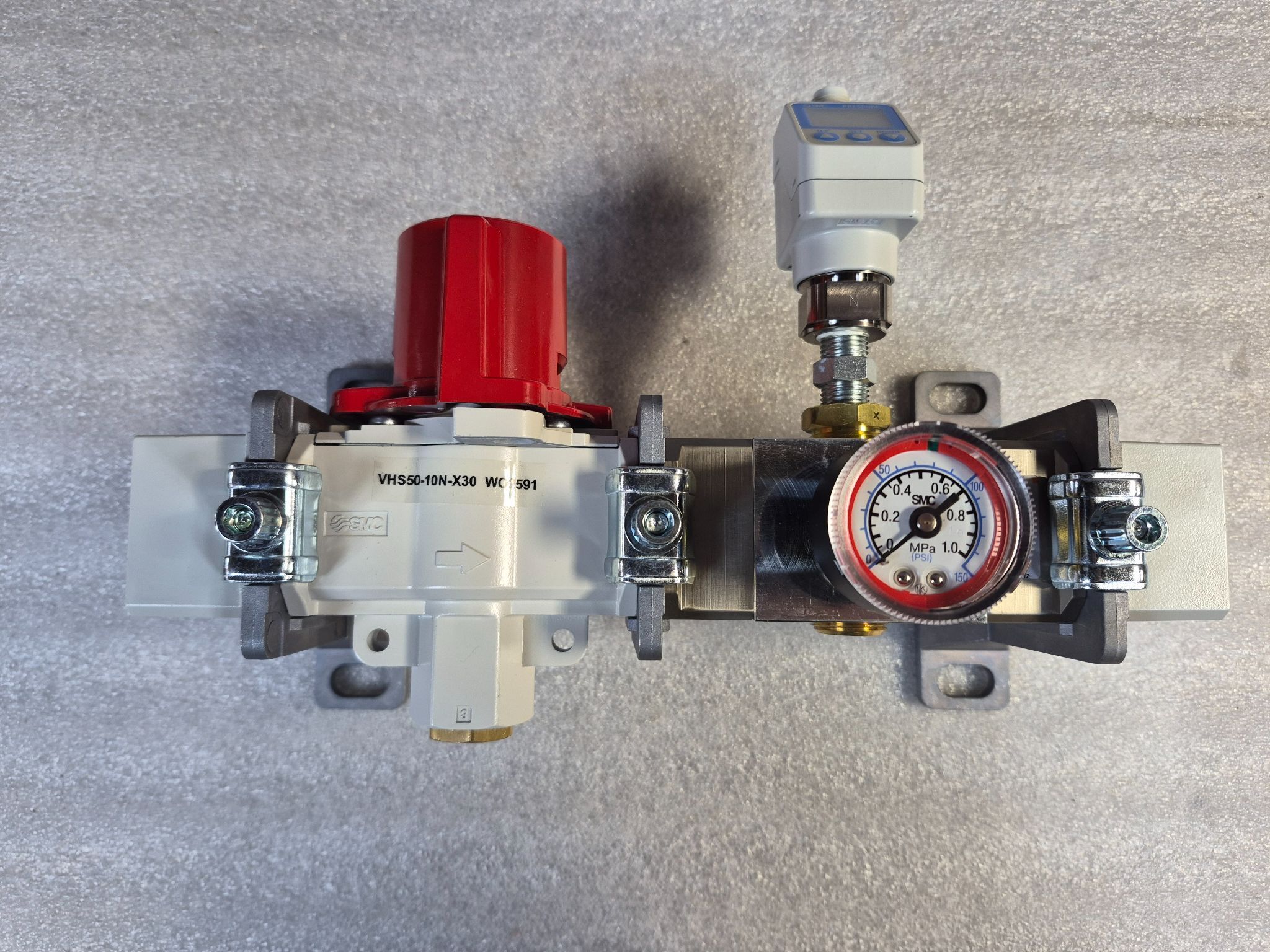SMC VHS50-10N-X30 Pneumatic Safety Shut-Off Valve Assembly NEW 0