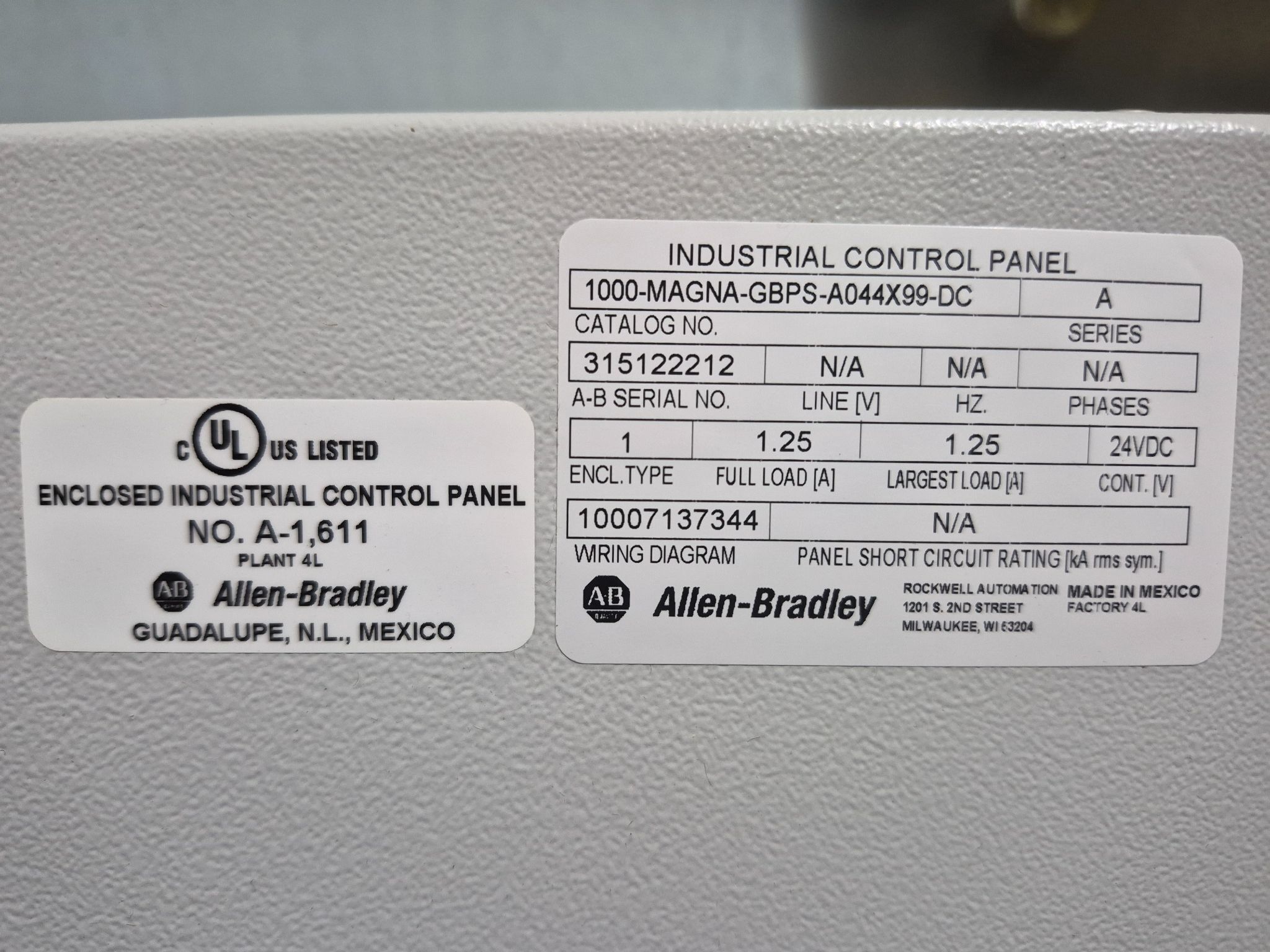 Allen‑Bradley 1000‑MAGNA‑GBPS‑A044X99‑DC HMI Control Panel NEW 1