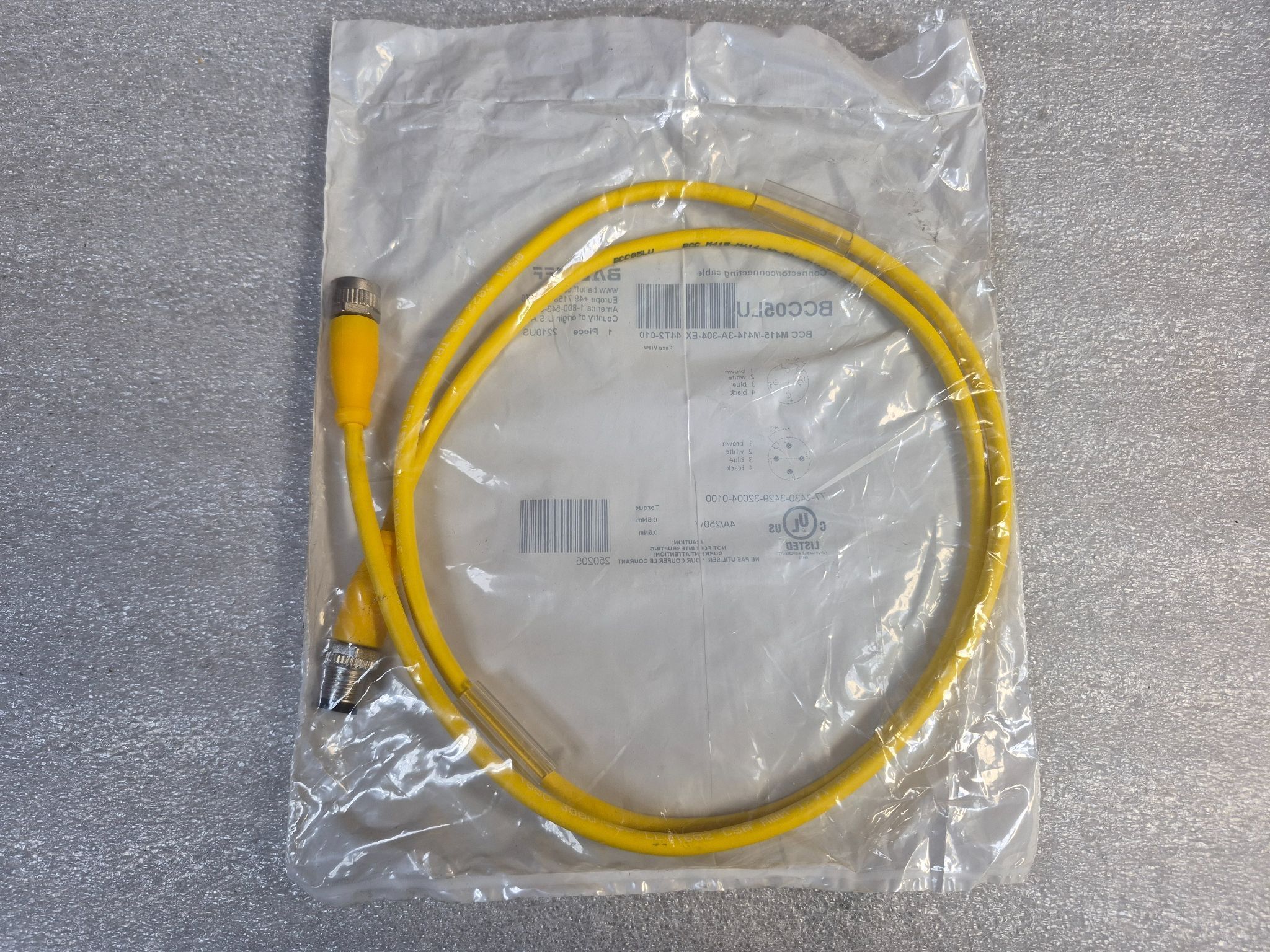 BALLUFF BCC M415-M414-3A-304-EX44T2-010 M12 Sensor Cable 3m 4 Pin NEW 1