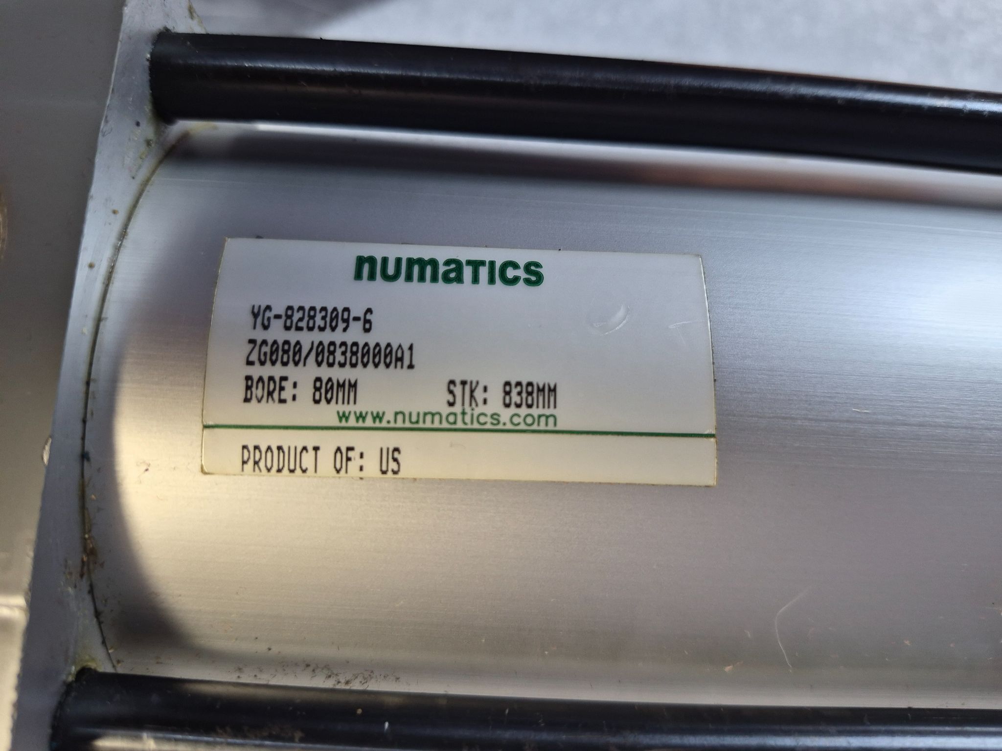 NUMATICS ZG080/0838000A1 Pneumatic Cylinder 80mm Bore 838mm Stroke USED 3