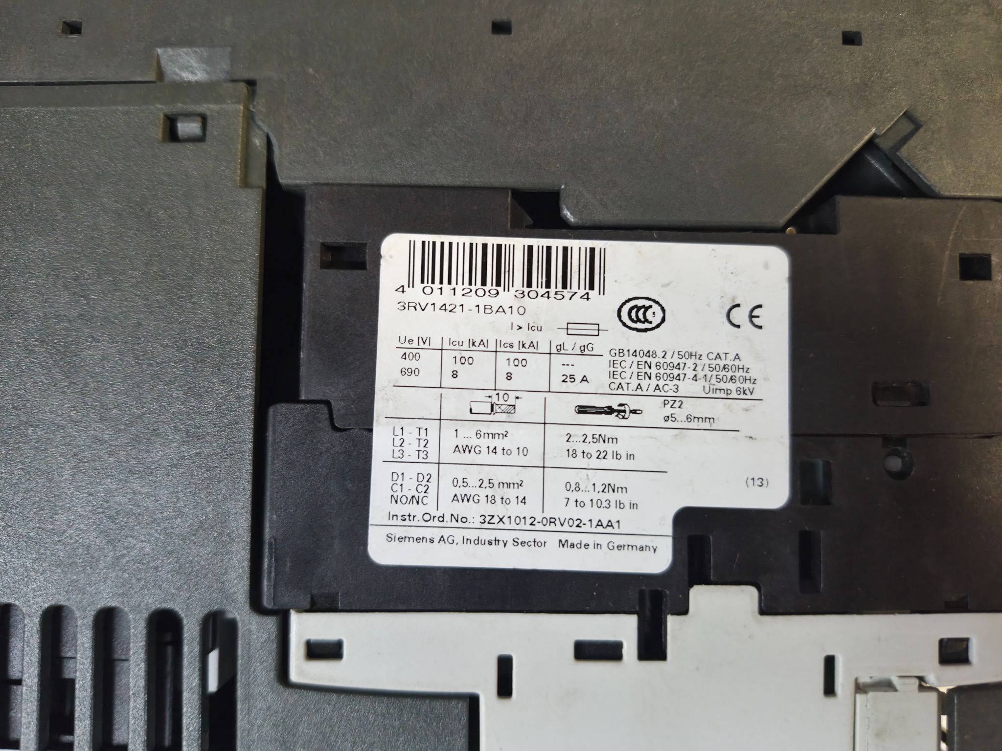 SIEMENS 3RK1301-0AB13-0AA4 Fail‑Safe Direct Motor Starter USED 2