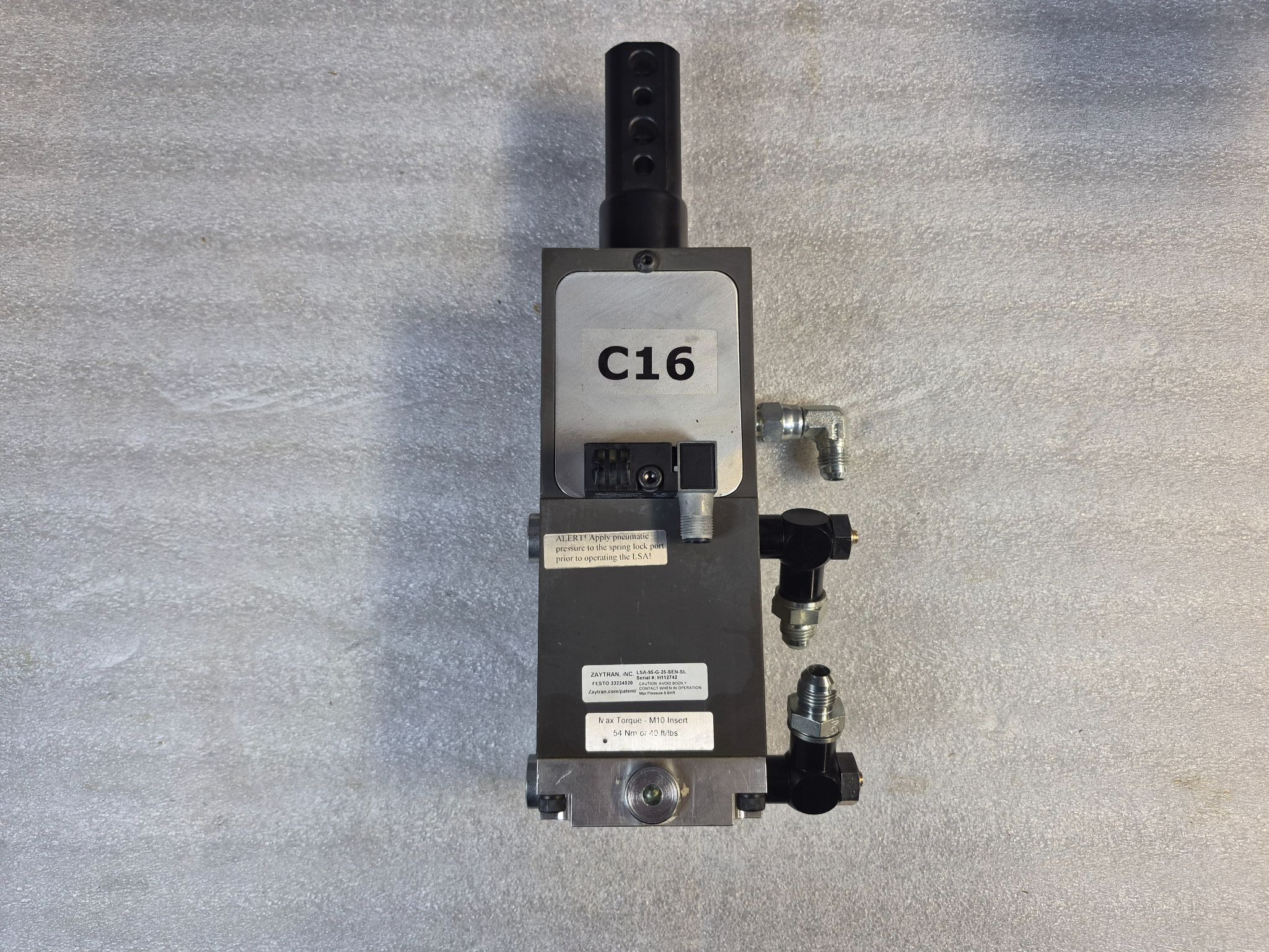 ZAYTRAN LSA-95-G-25-25-SEN-SL Pneumatic Actuator USED 0