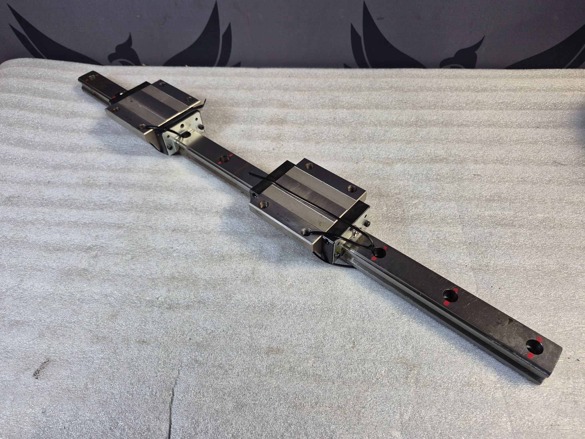 THK SHS35C Linear Bearings w/ Guide Rail USED 0