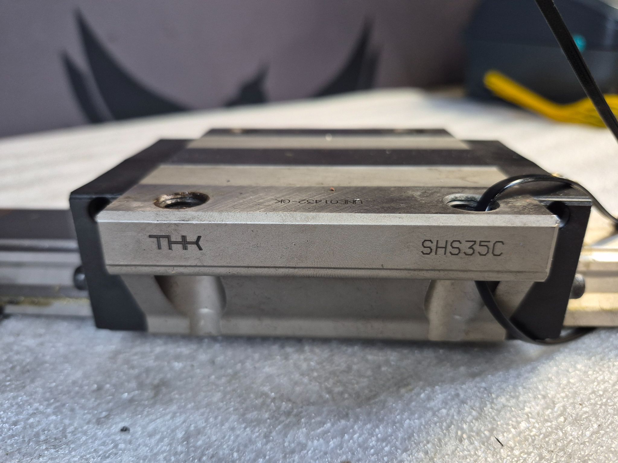 THK SHS35C Linear Bearings w/ Guide Rail USED 2