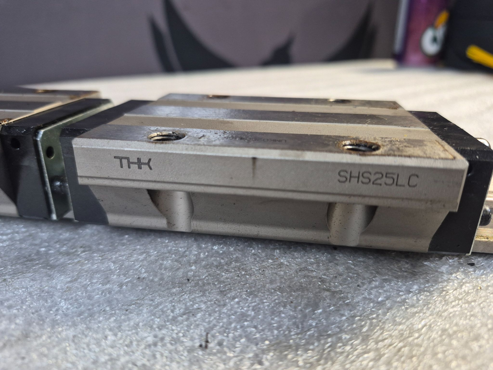 THK SHS‑25LC Linear Bearings w/ Guide Rail USED 2